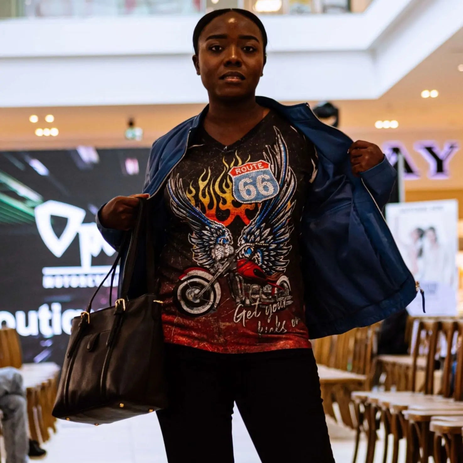 T-shirt Route 66 pour femmes de Big Bang Clothing