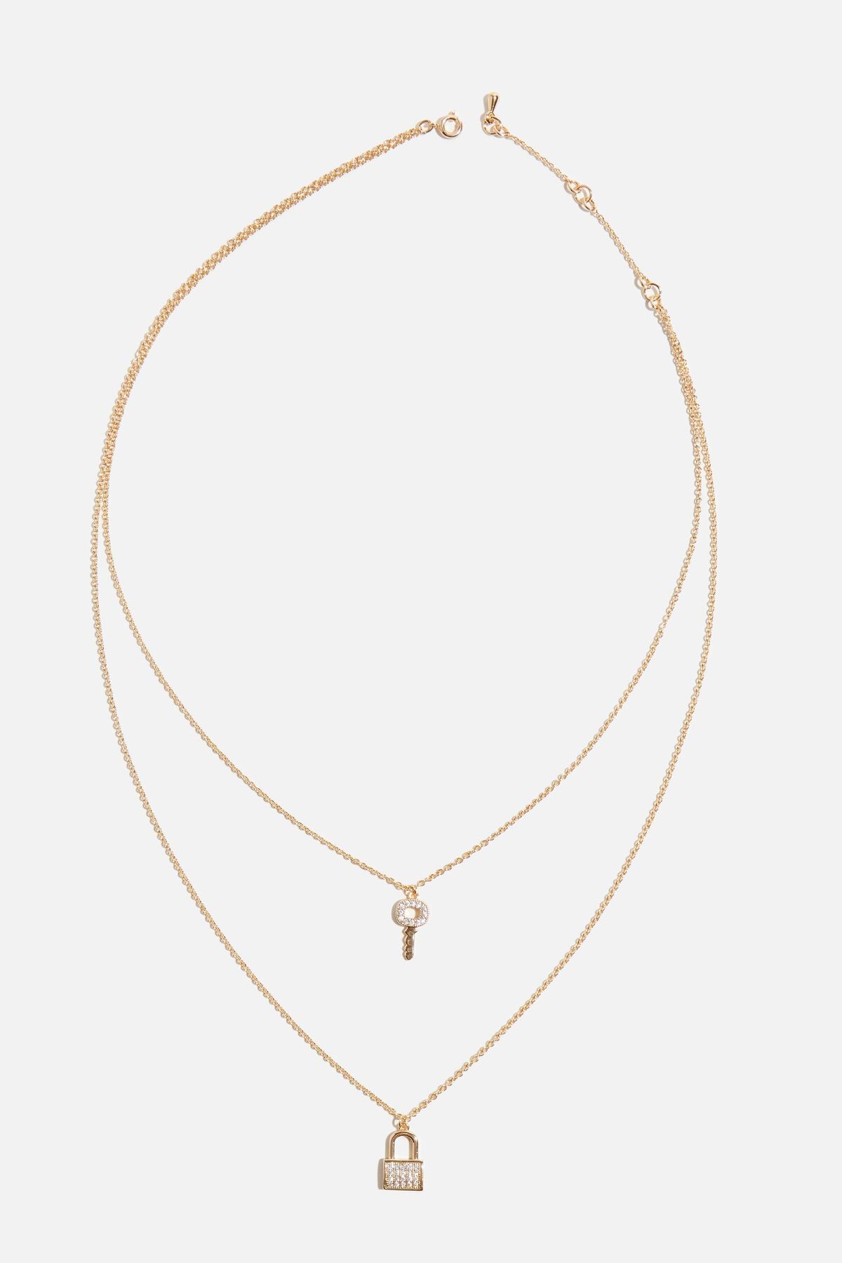 Collier pavé clé et serrure