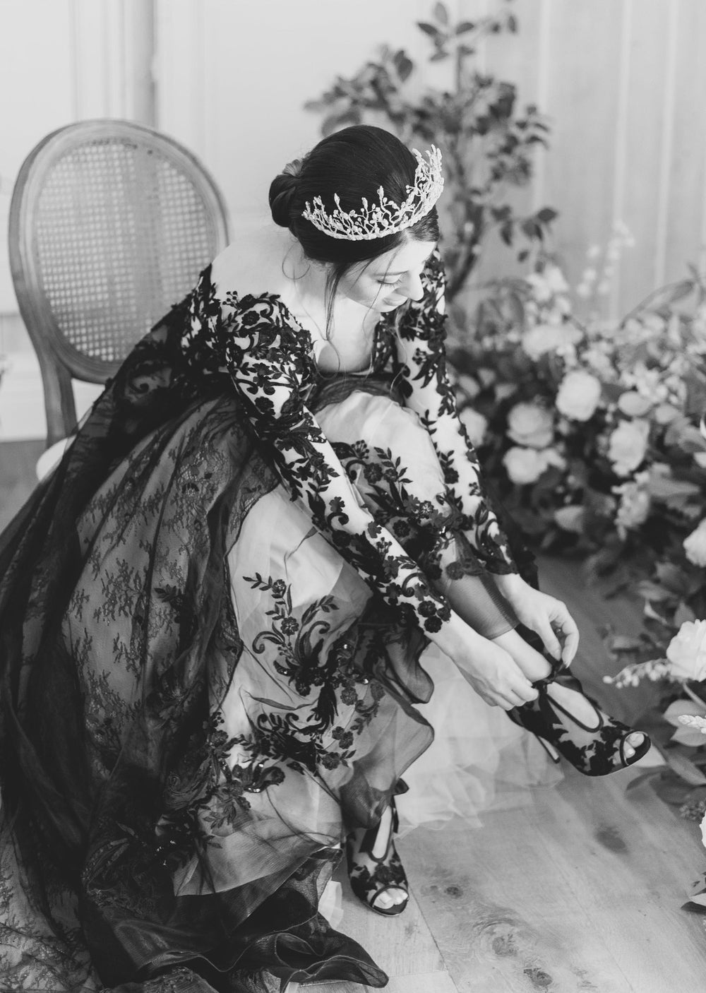 Couronne de mariée en brindilles de cristal ROUZHIN