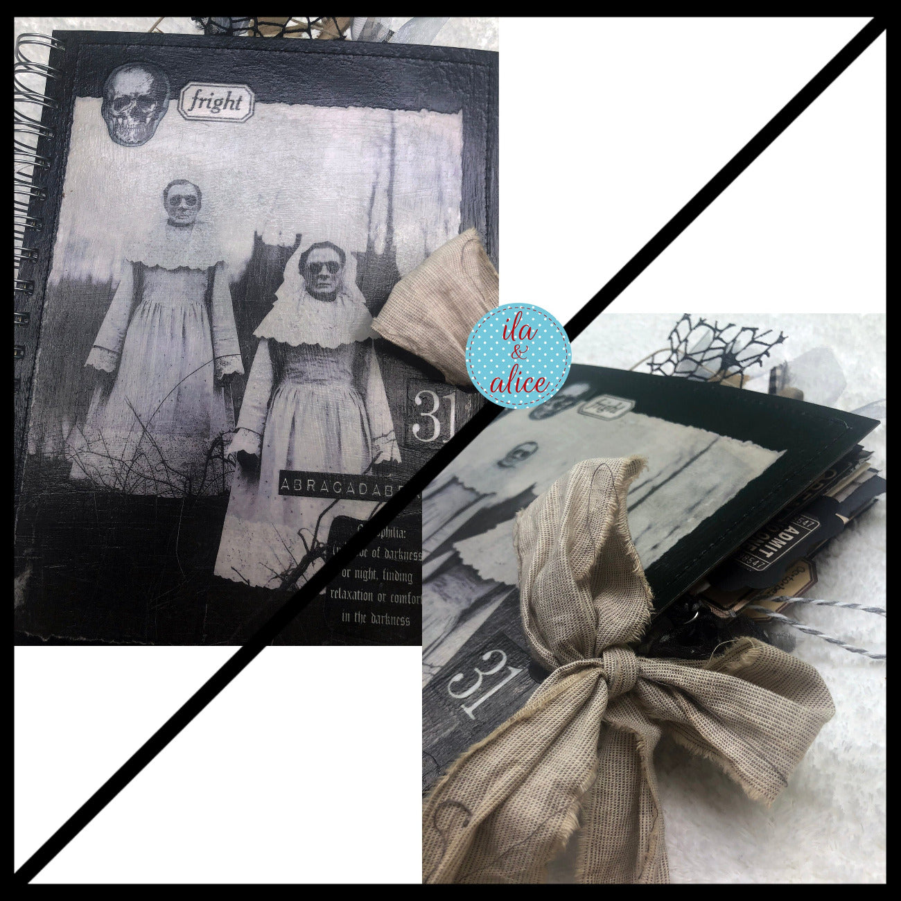 Journal d'Halloween de sorcières effrayantes avec fantômes et goules