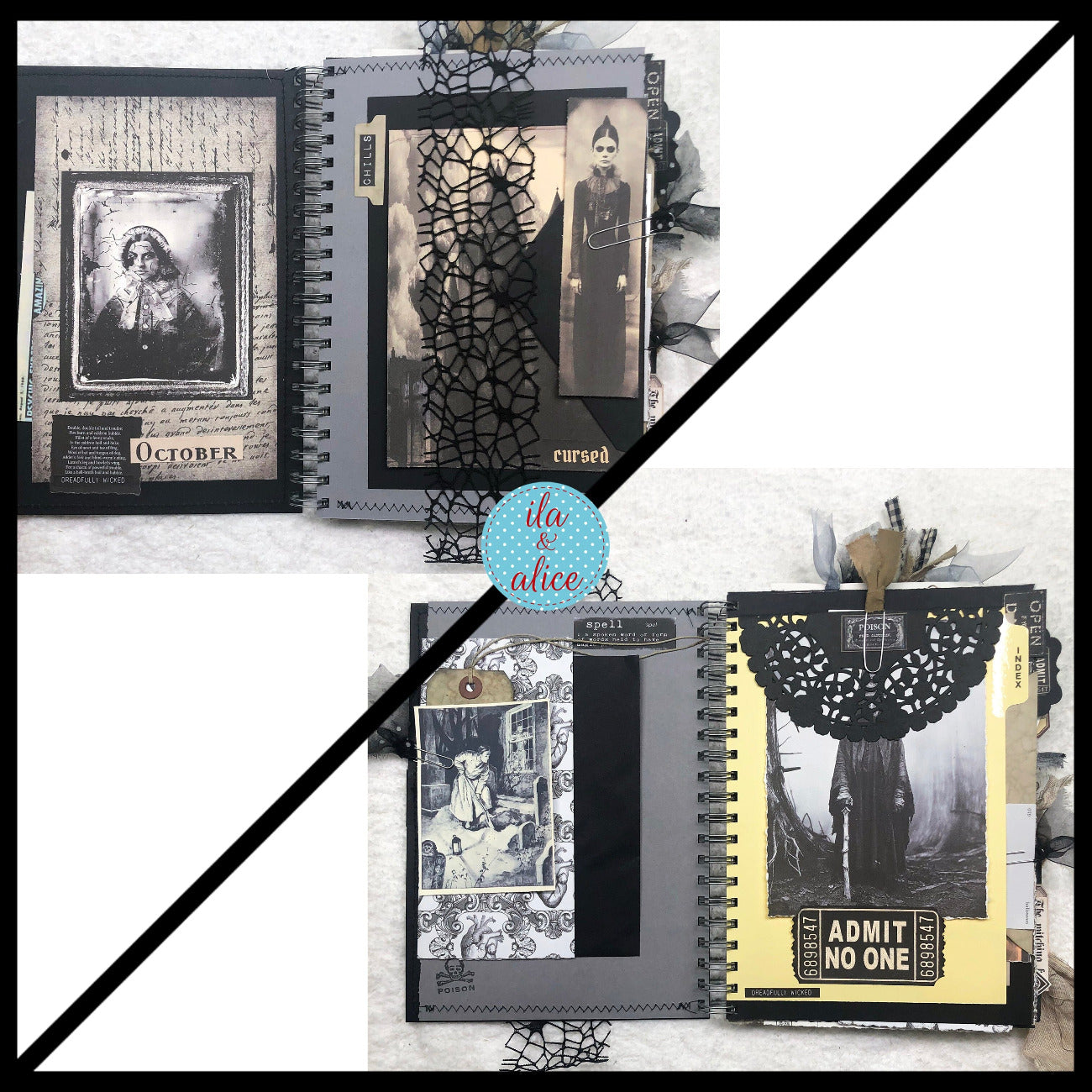 Creepy Witches Halloween Junk Journal with Ghosts & Ghouls