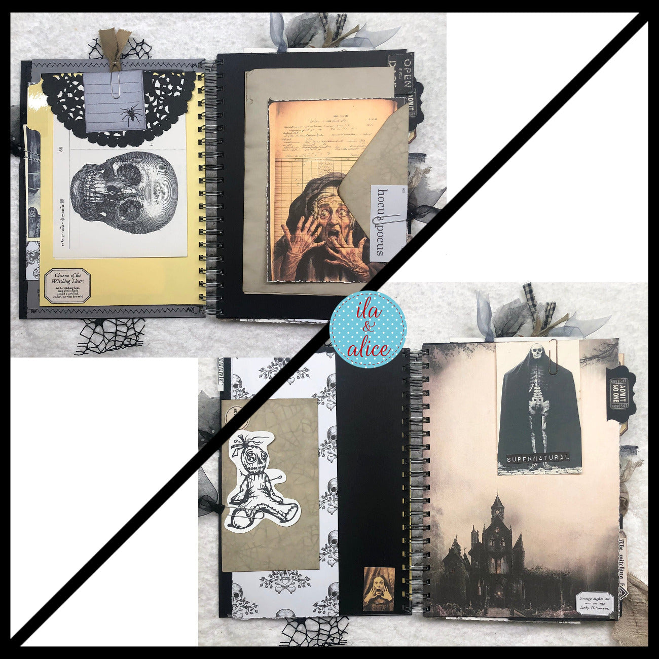 Creepy Witches Halloween Junk Journal with Ghosts & Ghouls