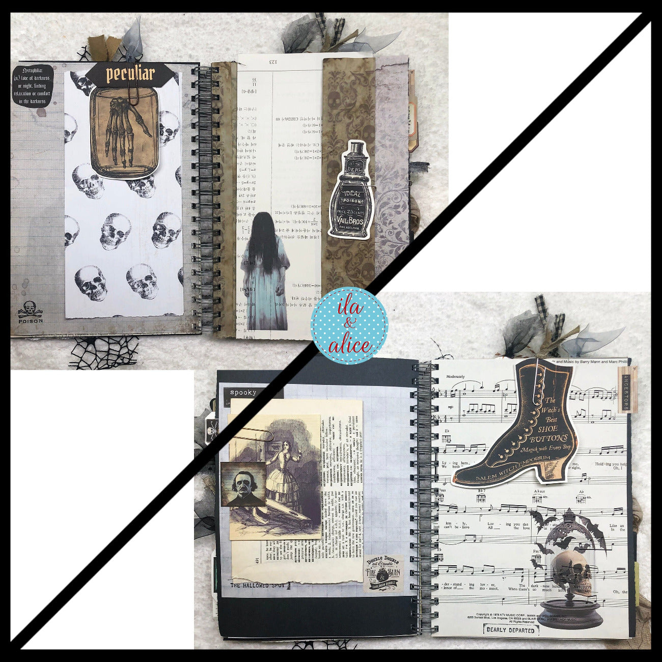 Creepy Witches Halloween Junk Journal with Ghosts & Ghouls