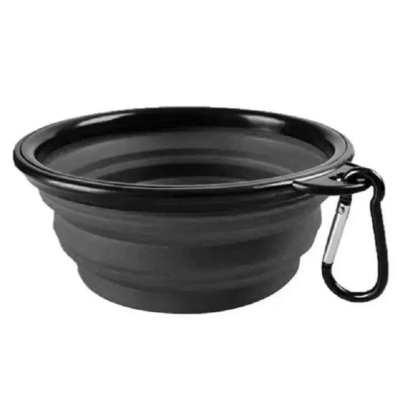 Portable Silicone Pet Bowl with Carabiner Clip, Collapsible, 350 ml