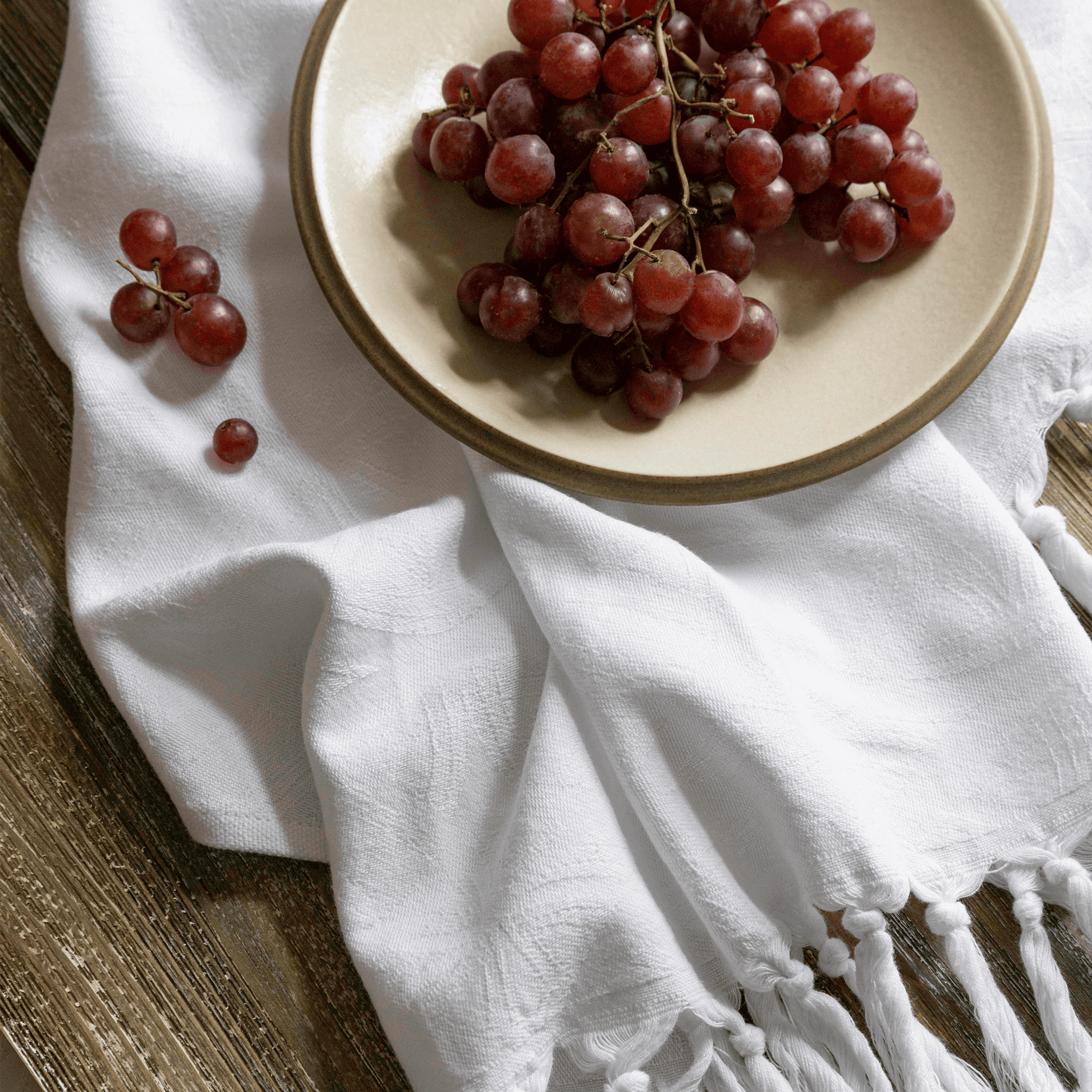 Spa Quality Turkish Hand Towel in White with a Surface Pattern Texture