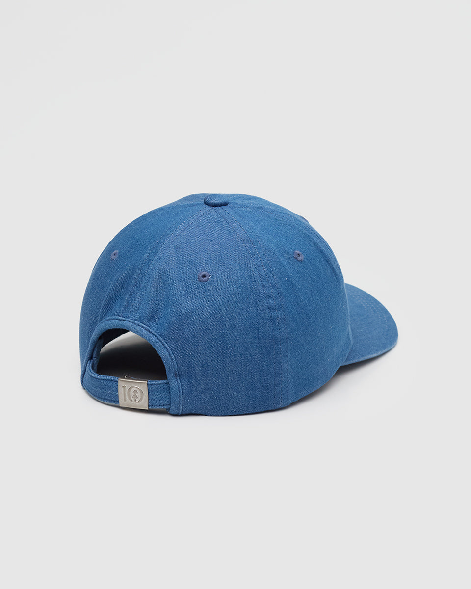 Embroidered Denim Peak Hat