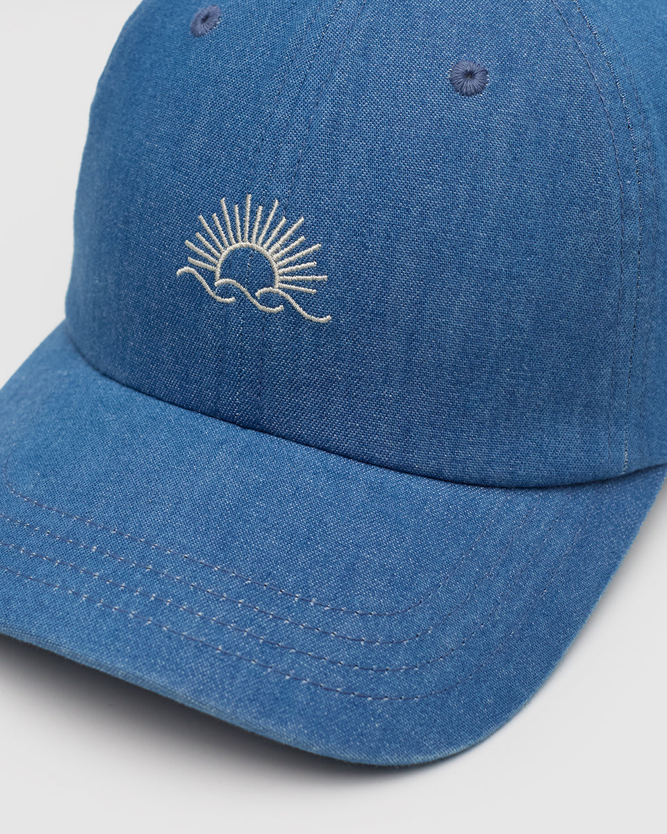 Embroidered Denim Peak Hat