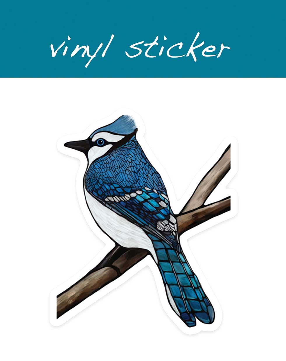 Autocollant en vinyle - Geai bleu
