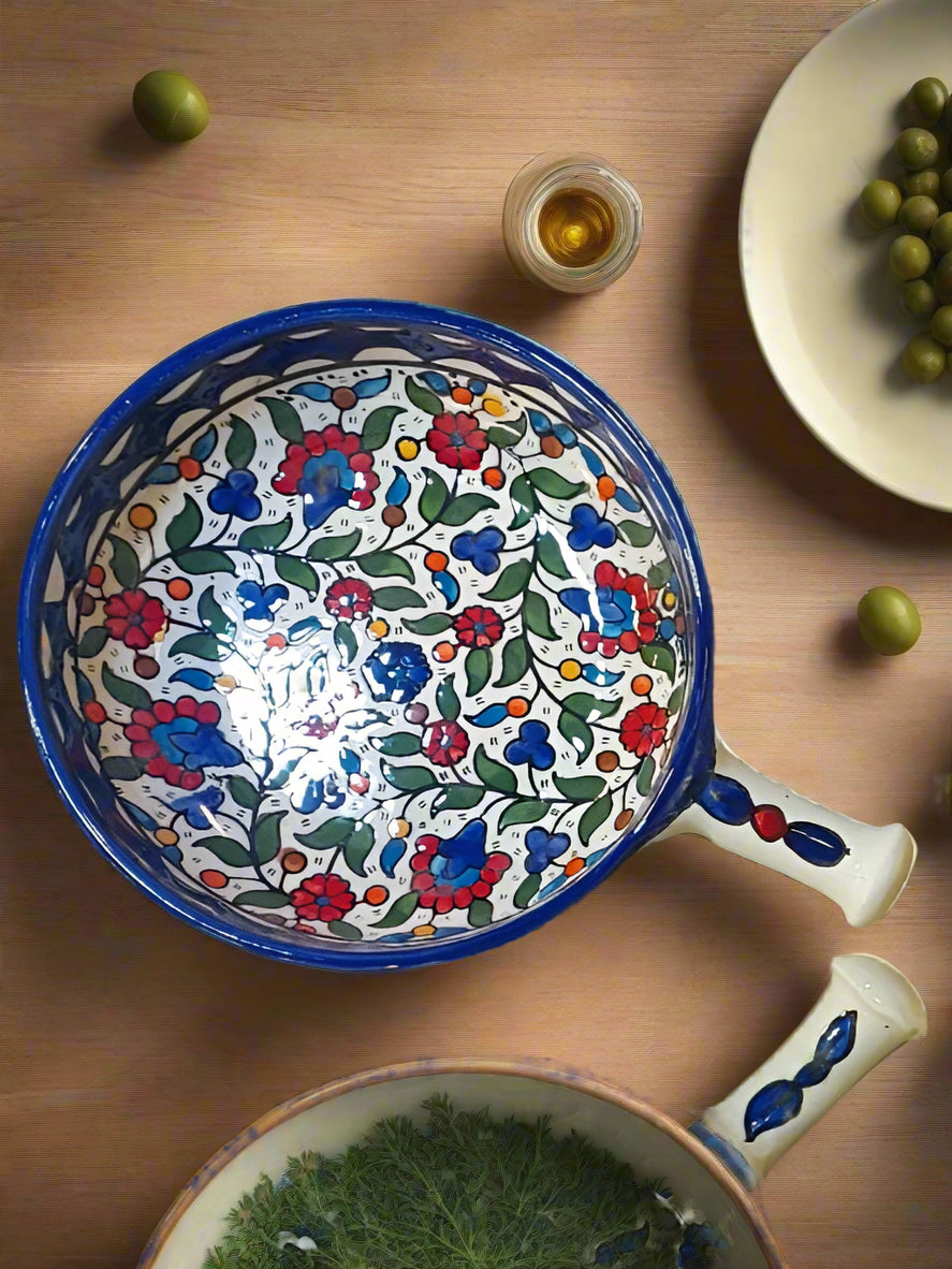 Handmade Ceramic Serving Pan  6 Inch Appetizer & Snack Dish  Floral & Various Designs