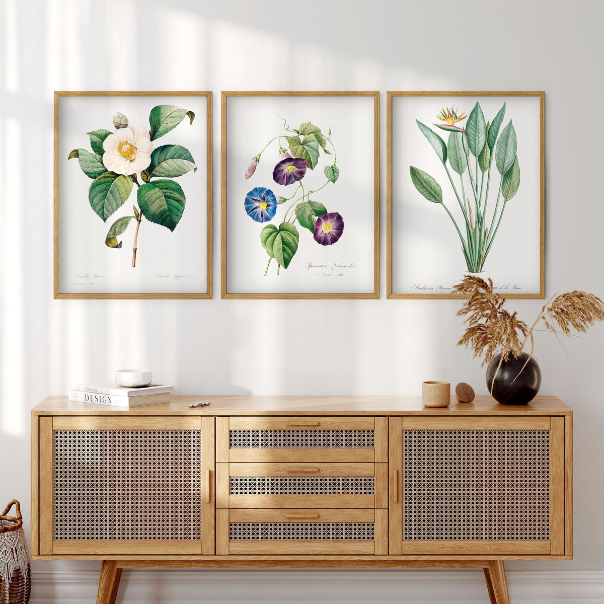 Botanical Gallery Wall Art Set of 3 Prints – Vintage Flower Art Posters 04