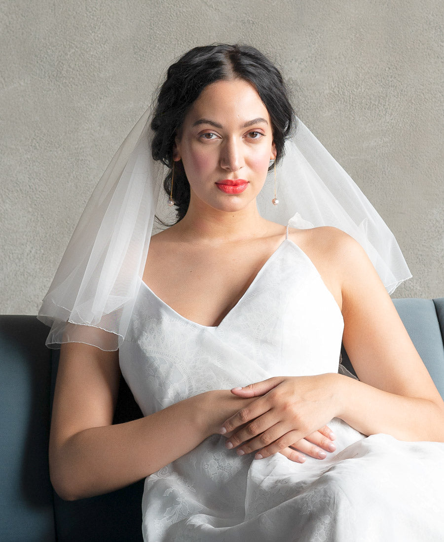 Brigitte multi-layered short bridal veil
