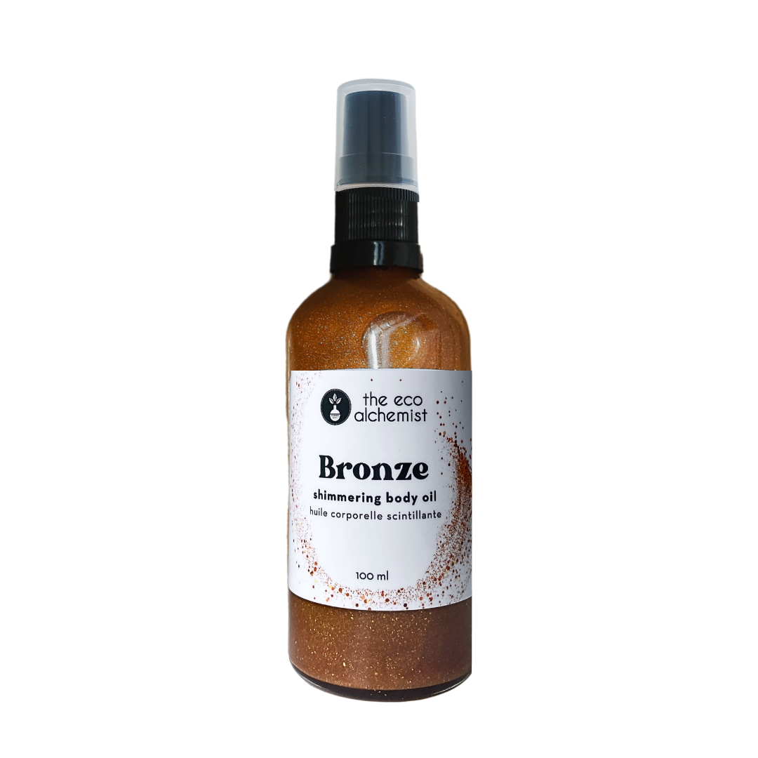 Huile corporelle scintillante bronze