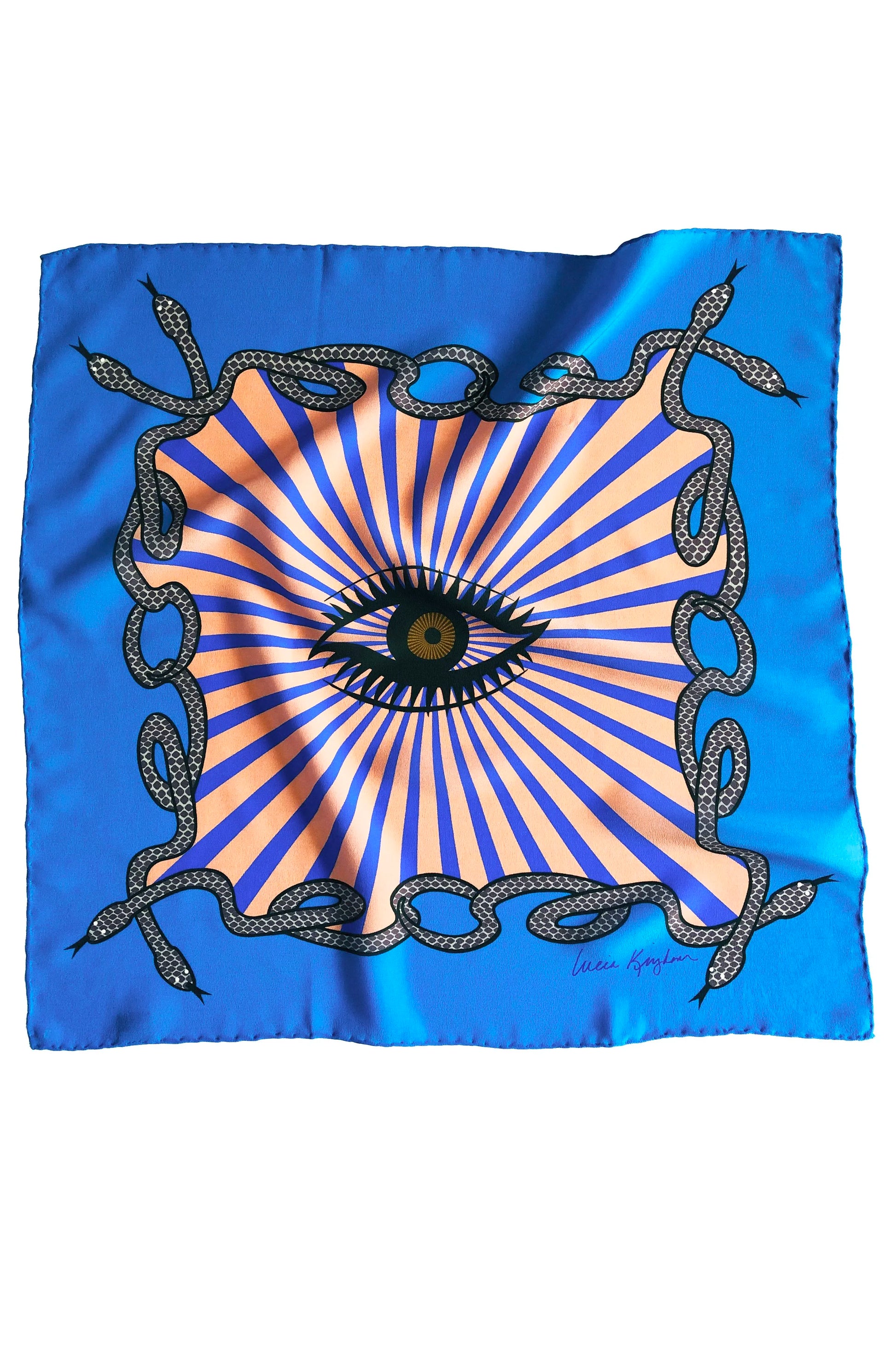 foulard en soie d'espion aux yeux bruns