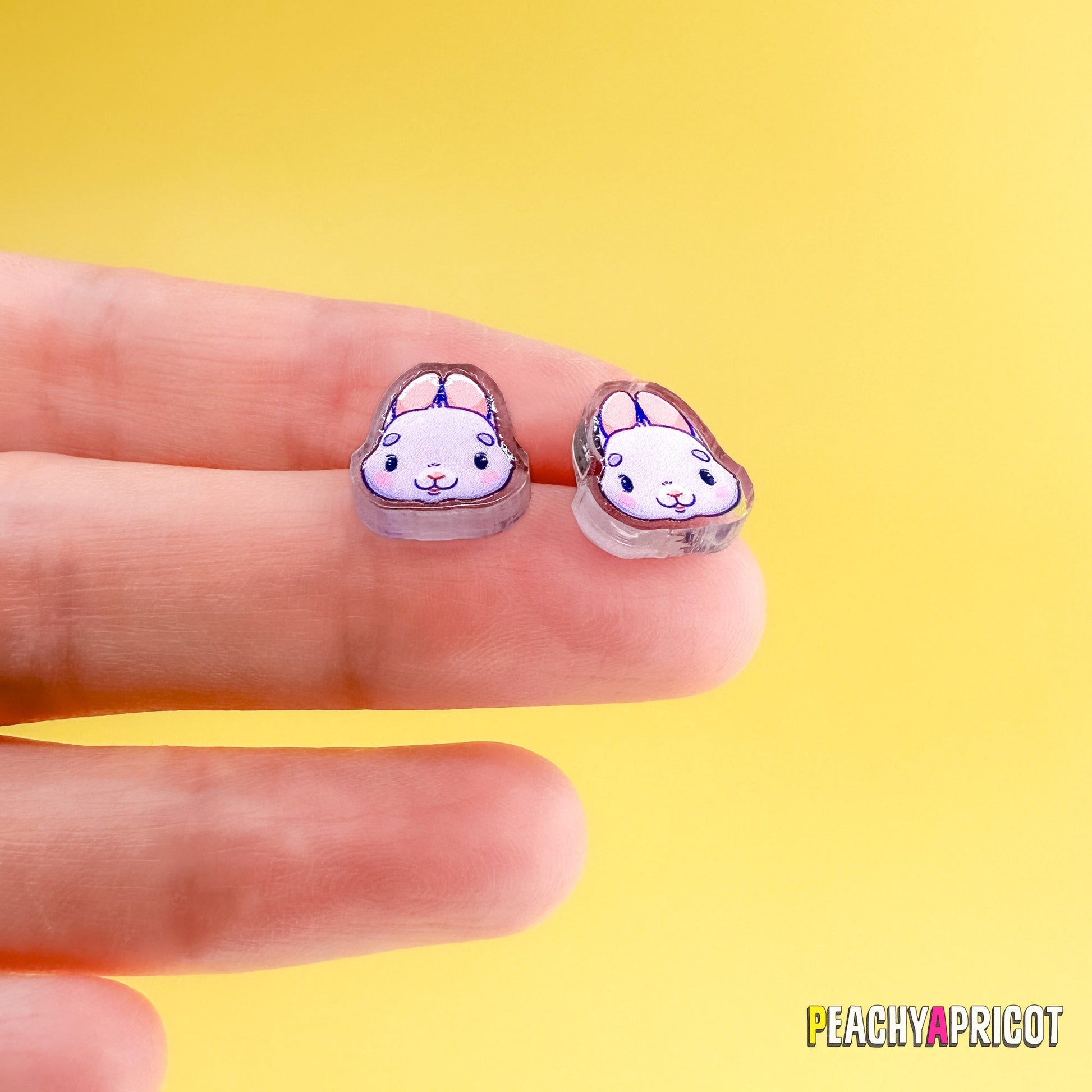 Boucles d'oreilles en acrylique motif lapin pastel mignon