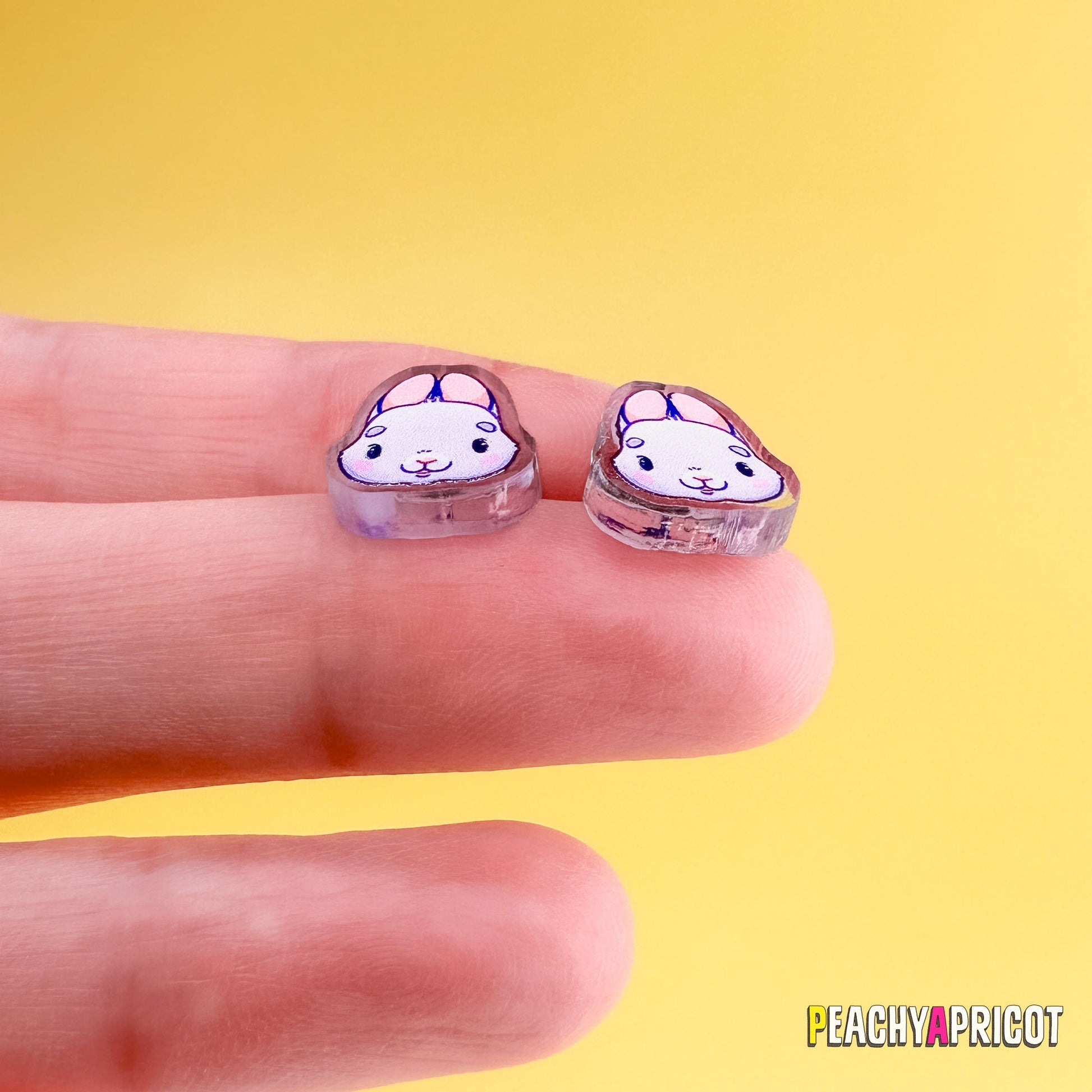 Boucles d'oreilles en acrylique motif lapin pastel mignon