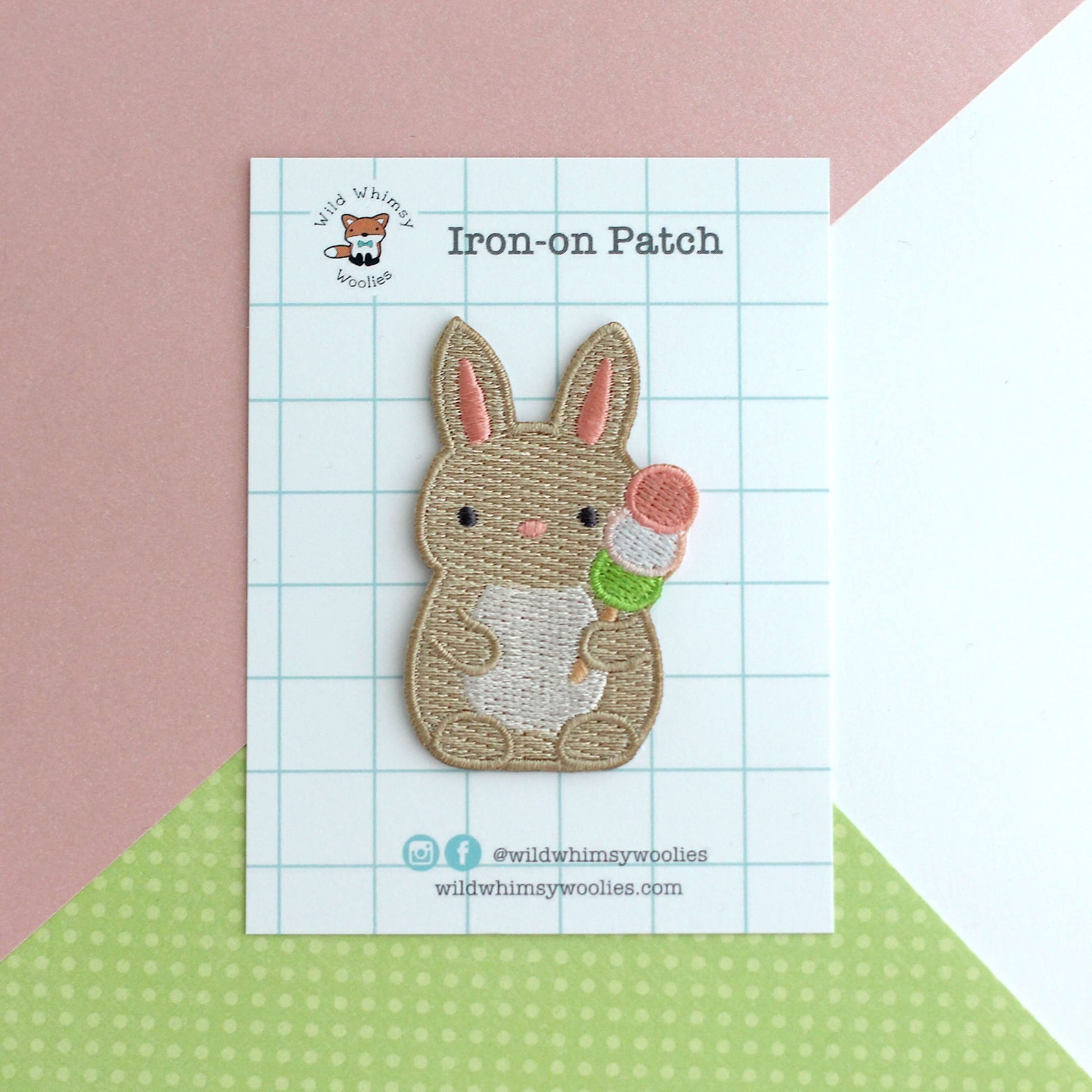 Bunny with Dango Embroidered Iron-On Patch