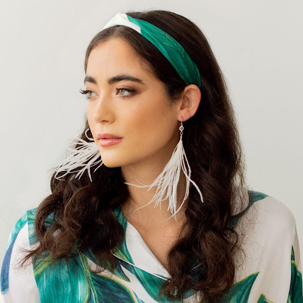 LARK Feather Fringe Earrings