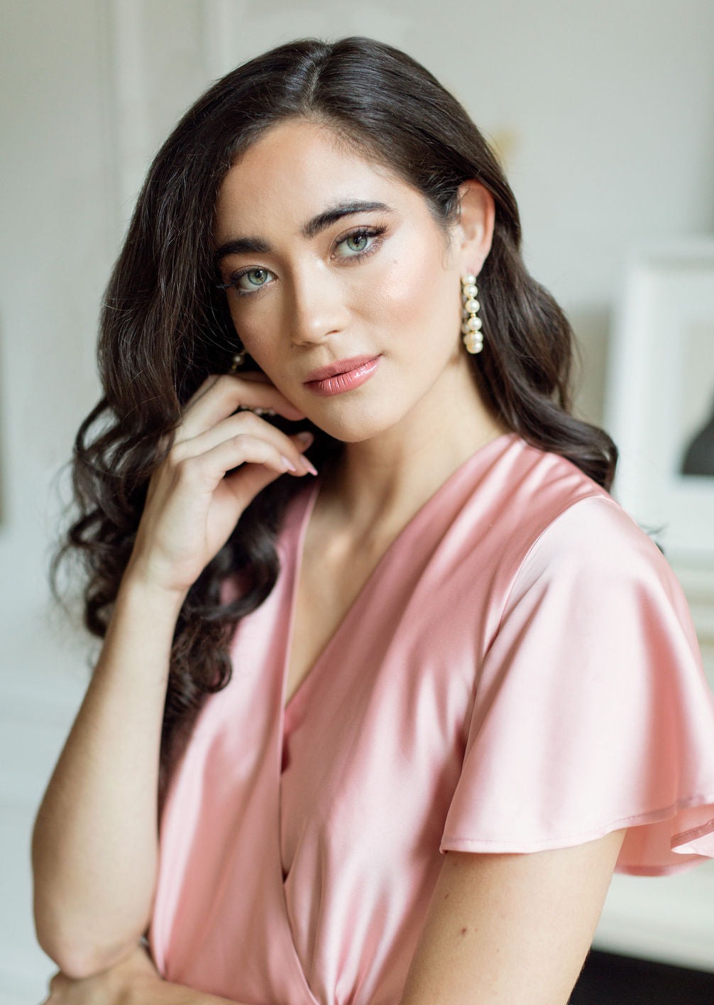 GRACE Pearl Hoop Earrings