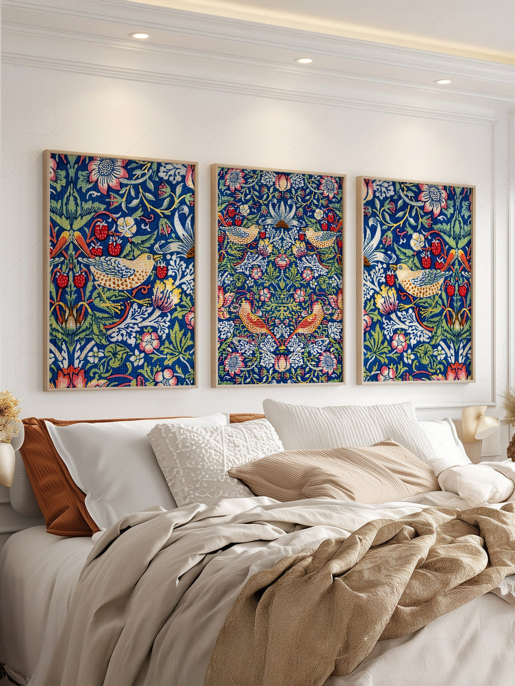 William Morris Strawberry Thief Set of 3 Prints – Arts & Crafts Wall Art