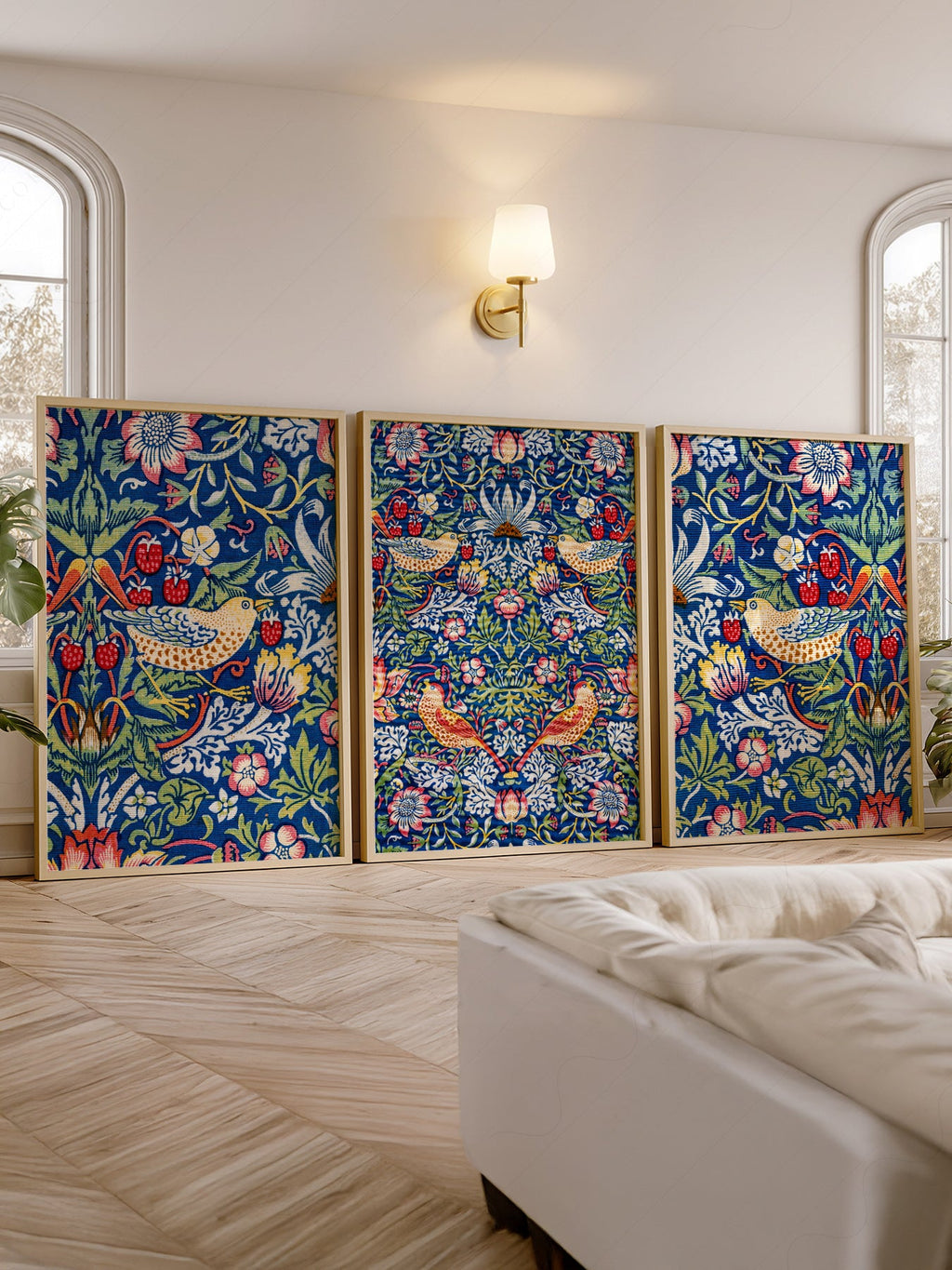 William Morris Strawberry Thief Set of 3 Prints – Arts & Crafts Wall Art