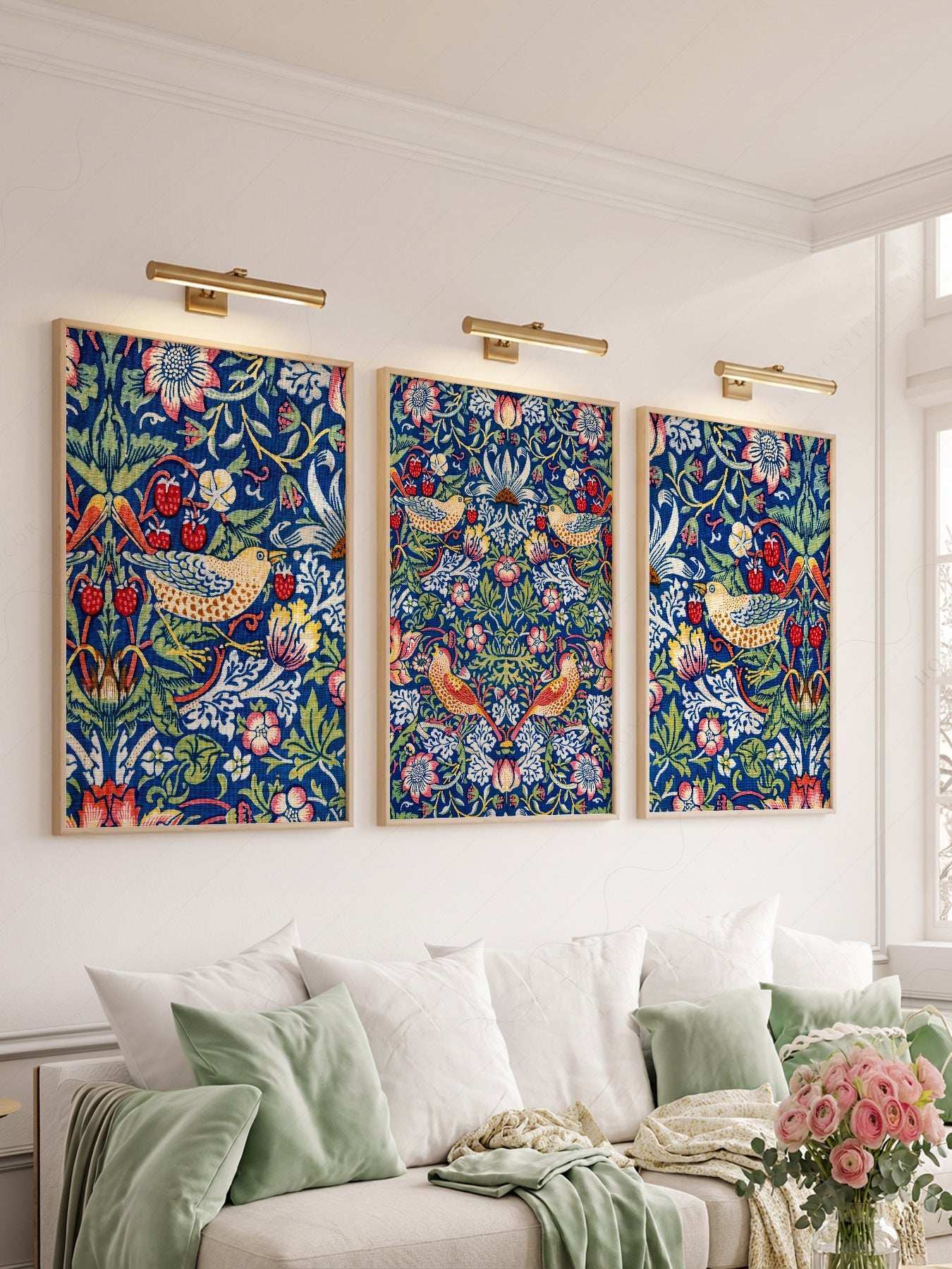 William Morris Strawberry Thief Set of 3 Prints – Arts & Crafts Wall Art
