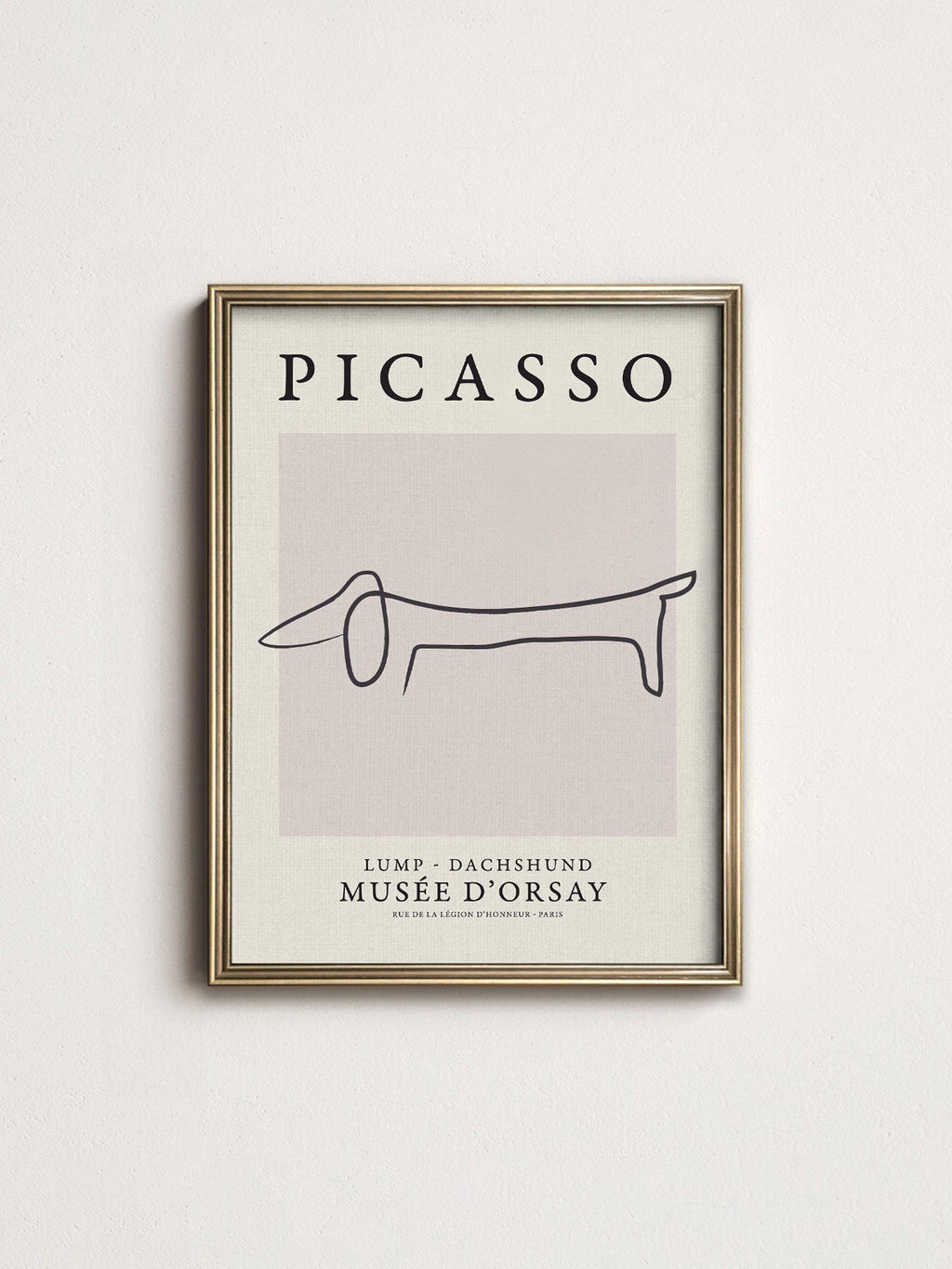 Pablo Picasso Lump Dachshund Line Drawing Print – Minimalist Wall Art