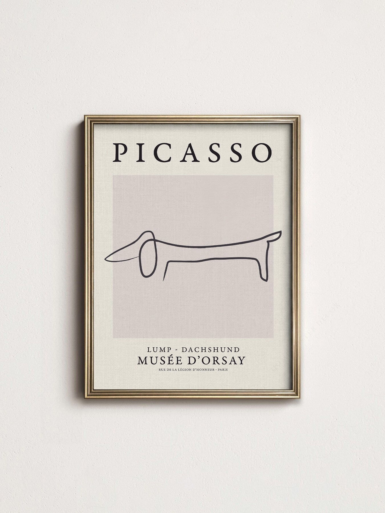 Pablo Picasso Lump Dachshund Line Drawing Print – Minimalist Wall Art