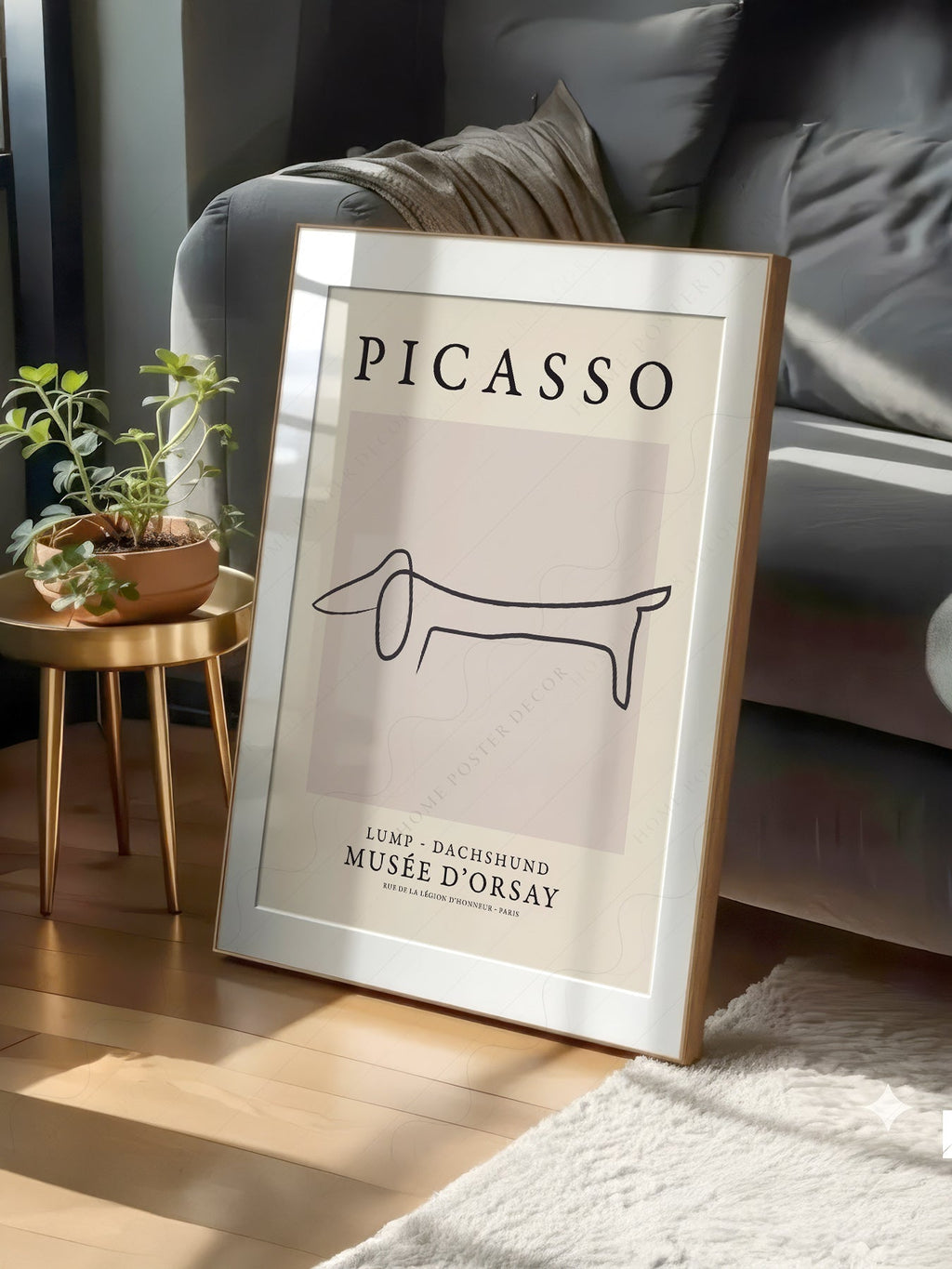 Pablo Picasso Lump Dachshund Line Drawing Print – Minimalist Wall Art