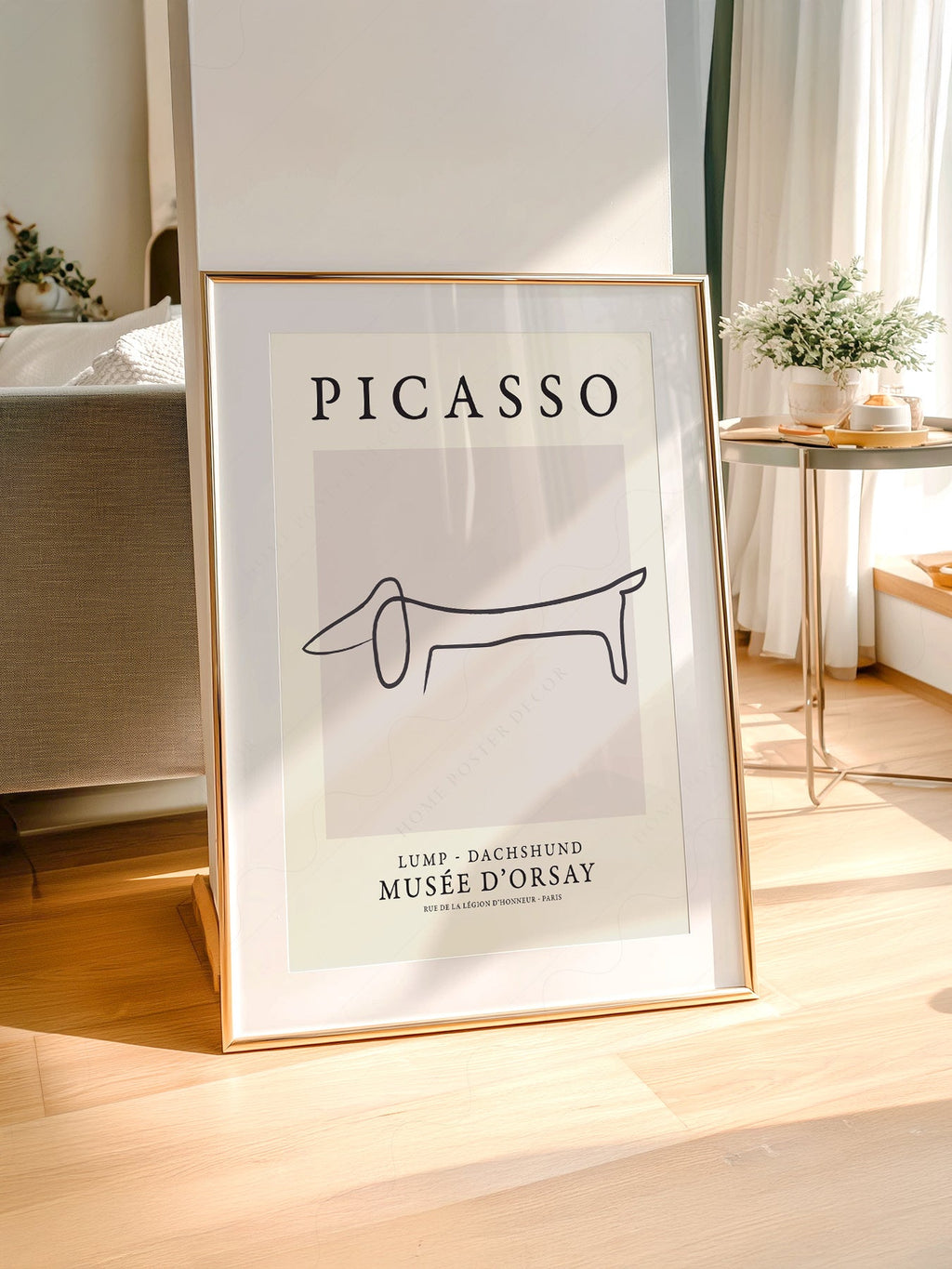 Pablo Picasso Lump Dachshund Line Drawing Print – Minimalist Wall Art