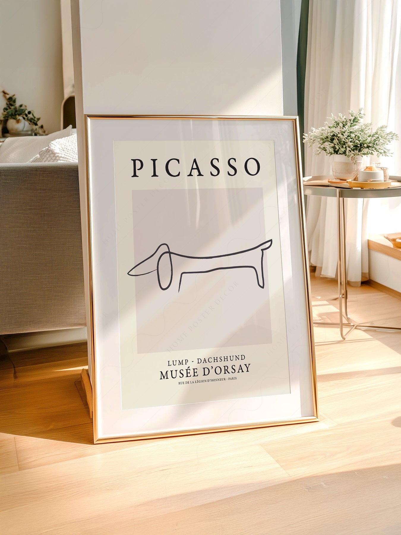Pablo Picasso Lump Dachshund Line Drawing Print – Minimalist Wall Art