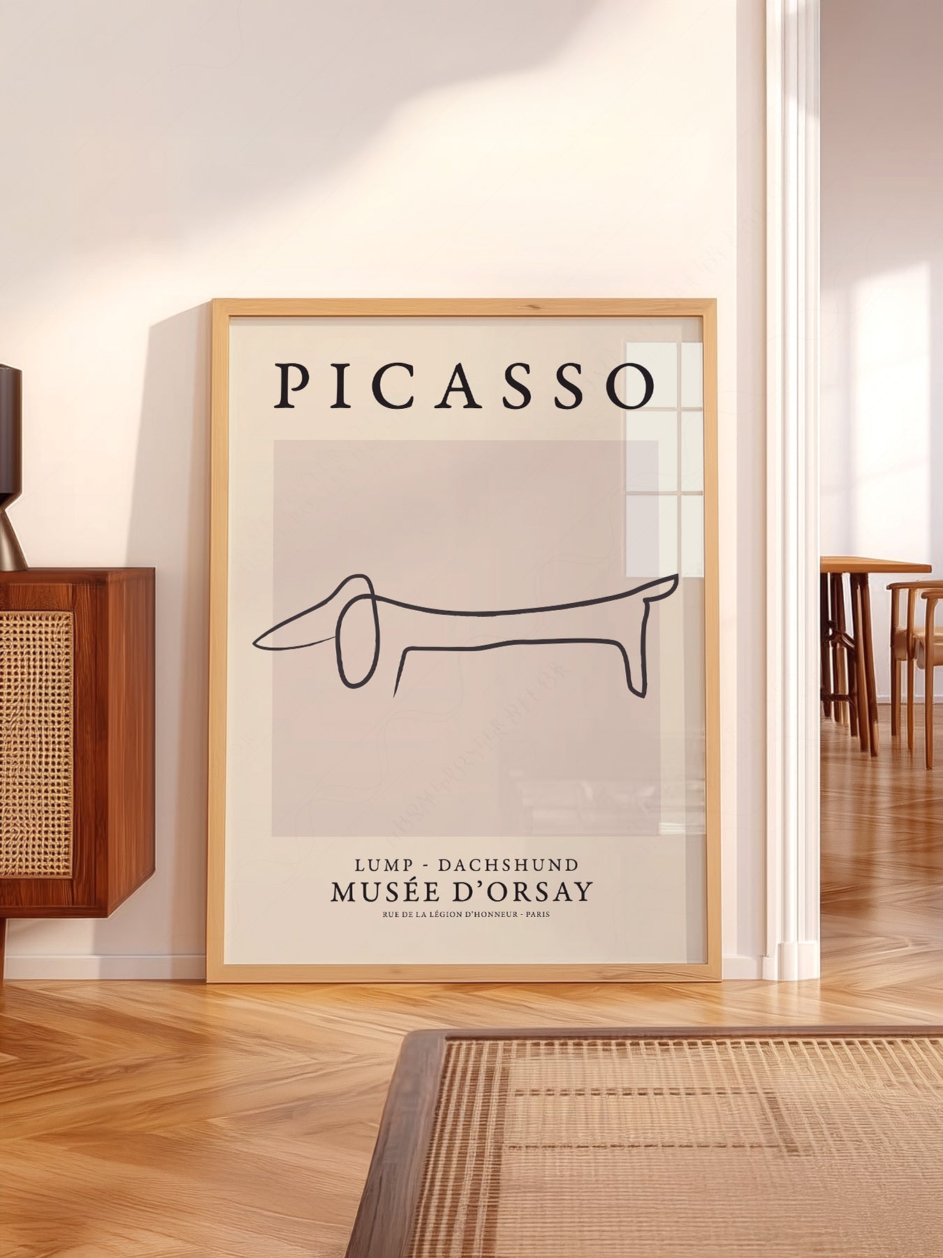 Pablo Picasso Lump Dachshund Line Drawing Print – Minimalist Wall Art
