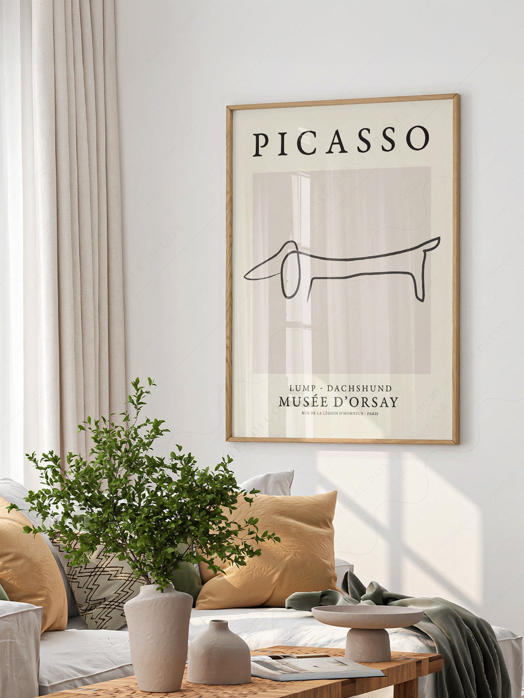Pablo Picasso Lump Dachshund Line Drawing Print – Minimalist Wall Art
