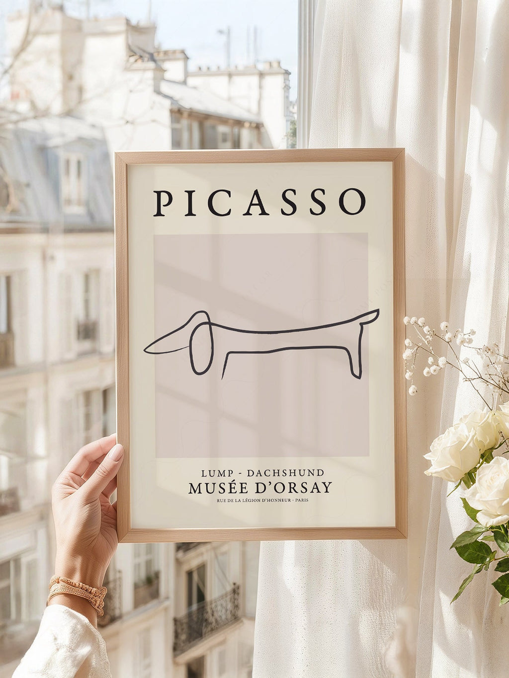Pablo Picasso Lump Dachshund Line Drawing Print – Minimalist Wall Art