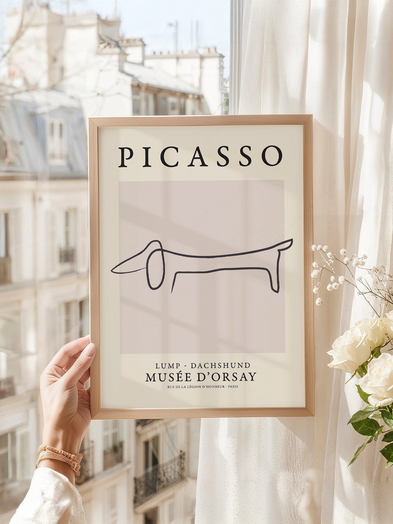 Pablo Picasso Lump Dachshund Line Drawing Print – Minimalist Wall Art