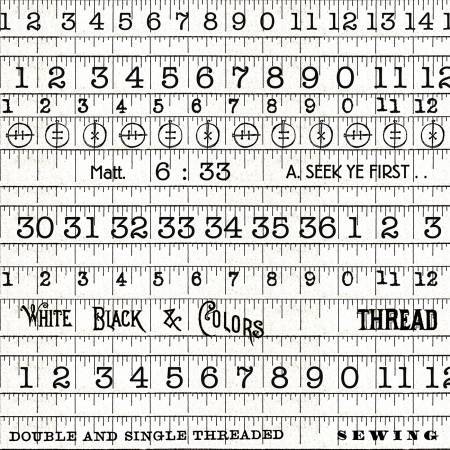 Riley Blake - Elle qui coud - Ruban adhésif vintage blanc cassé - C11331R-OFFWHITE