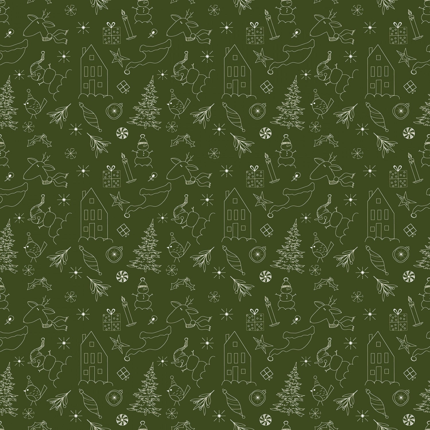 Noël est en ville par Sandy Gervais - Dark Green Doodles
