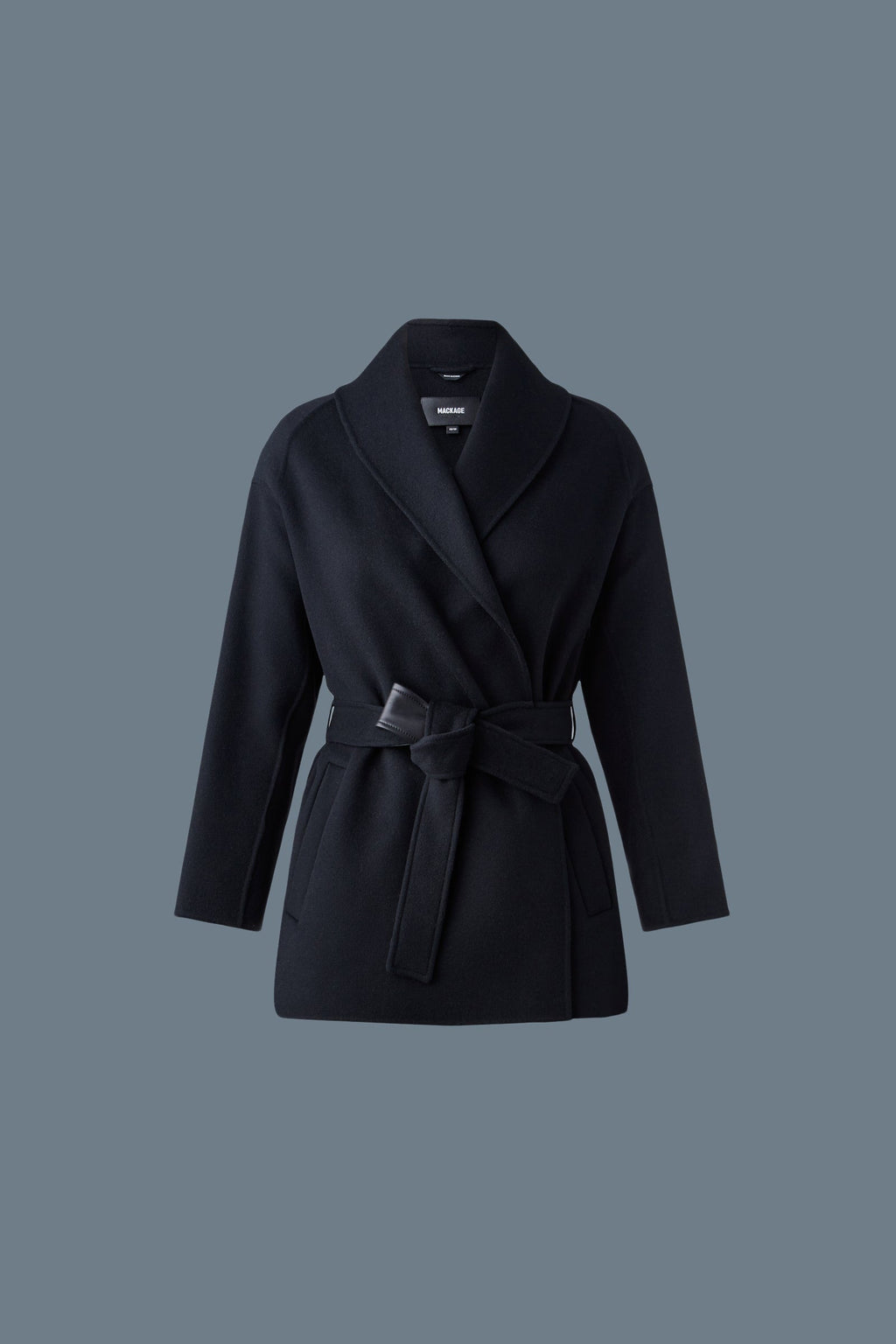 Veste peignoir en laine double face TYRA