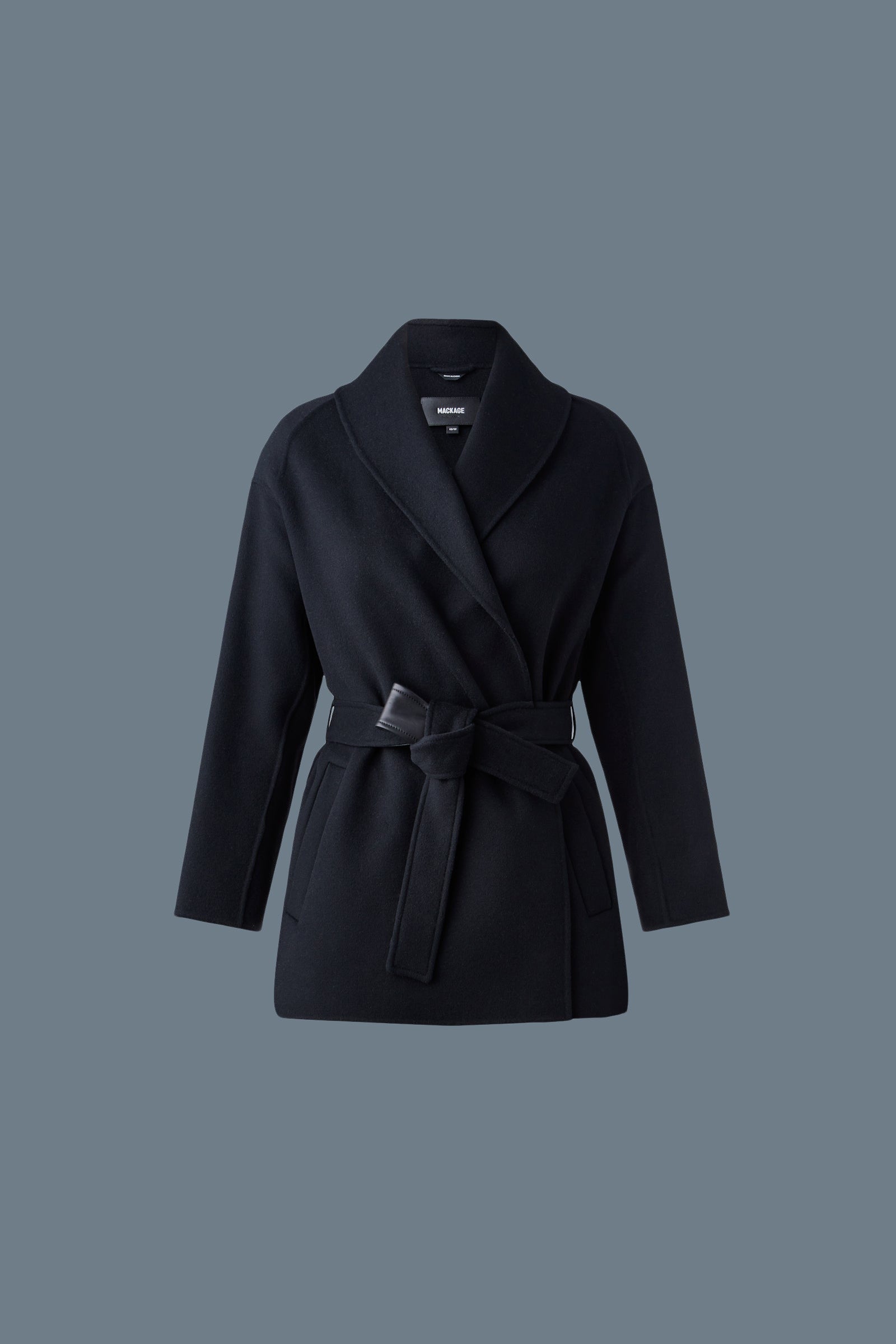 Veste peignoir en laine double face TYRA