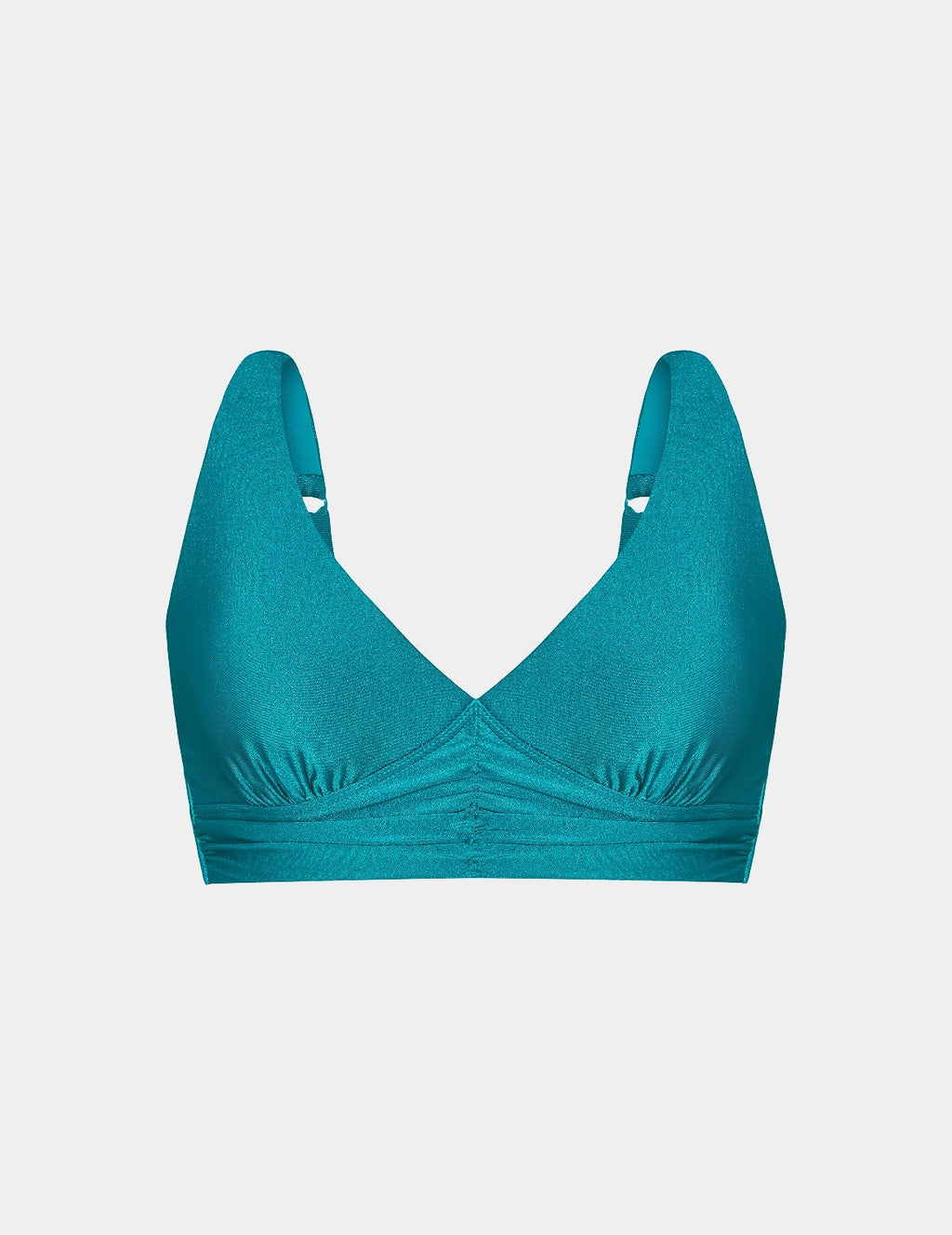 Shimmer Ruched Deep V Bikini Top