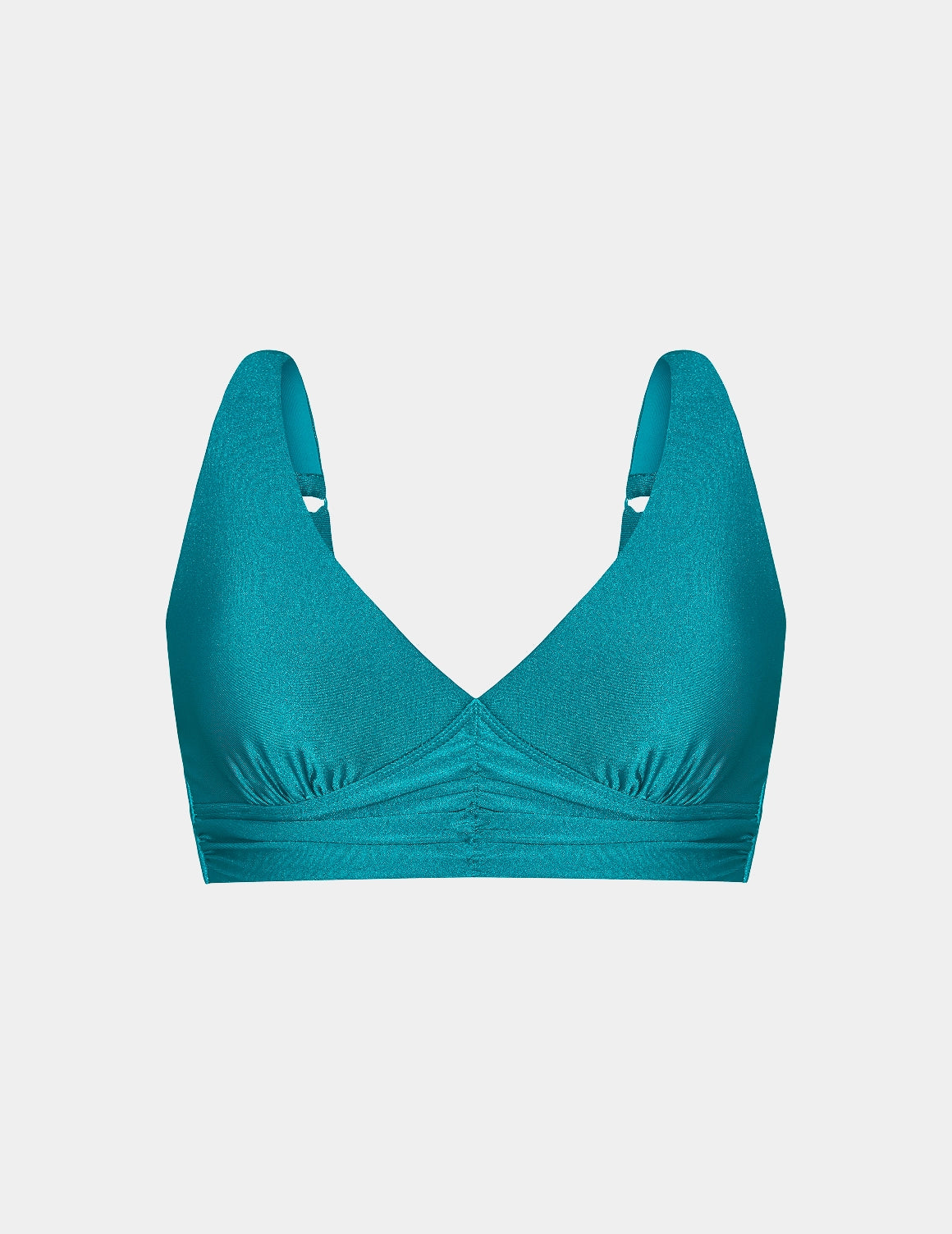 Shimmer Ruched Deep V Bikini Top