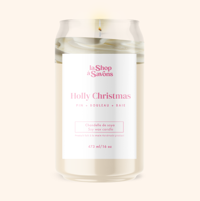 16 oz Soy Candle - Holly Christmas