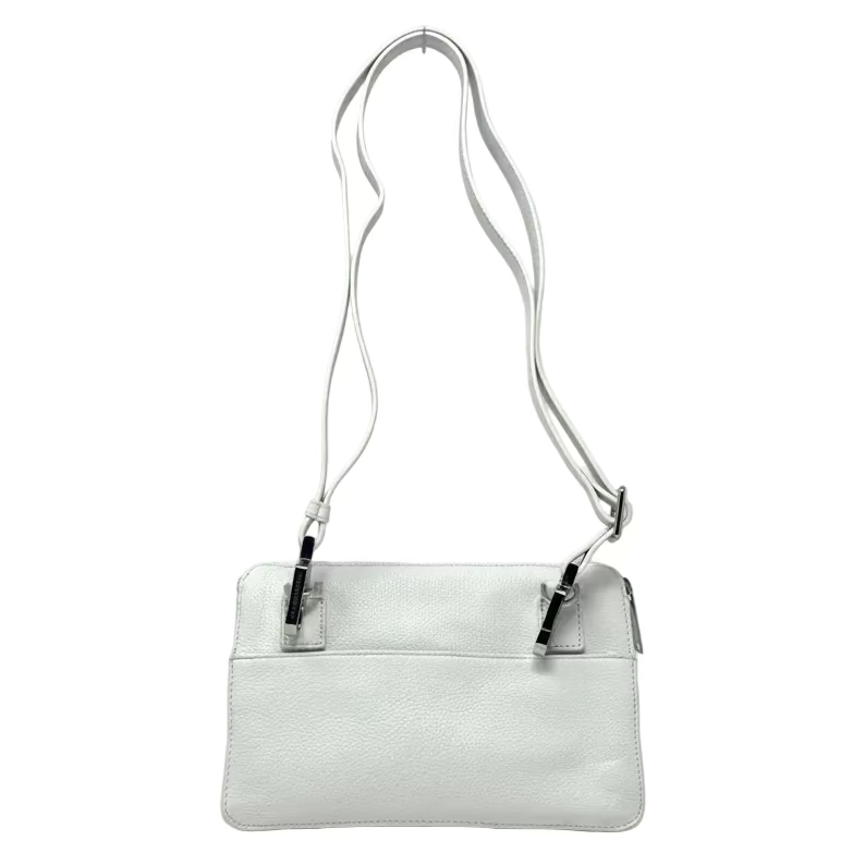 Small White Genuine Leather Handbag Wallet, Carmen