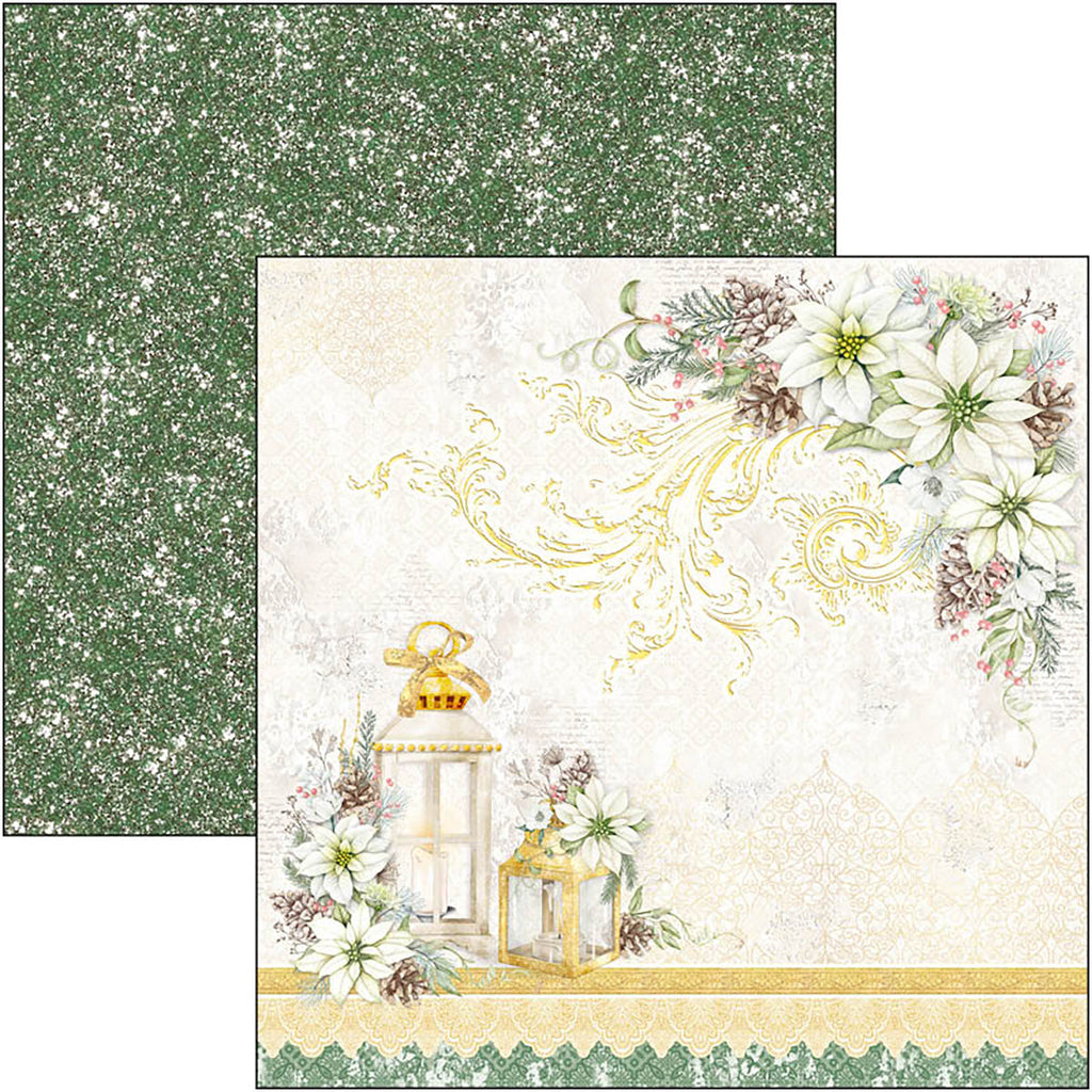 Ciao Bella Sparkling Christmas Paper Pad 8"x8" 12/Pkg