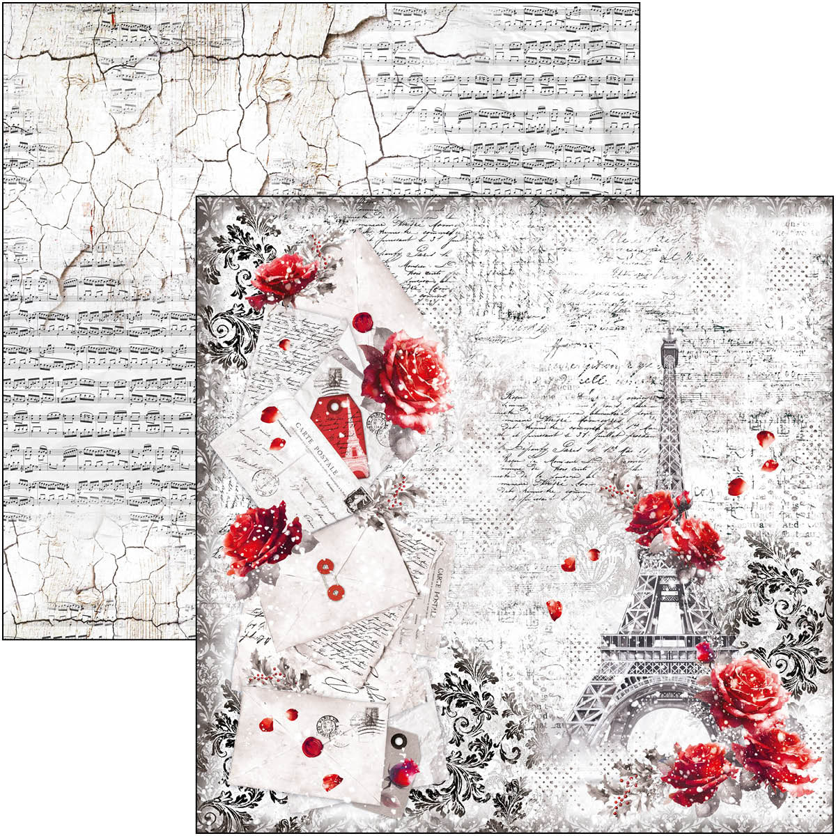 Paris I Love You Paper Pad 12"x12" 12/Pkg