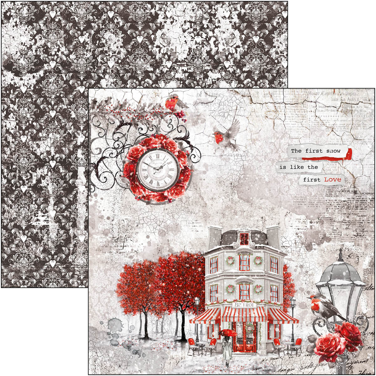 Paris I Love You Paper Pad 12"x12" 12/Pkg