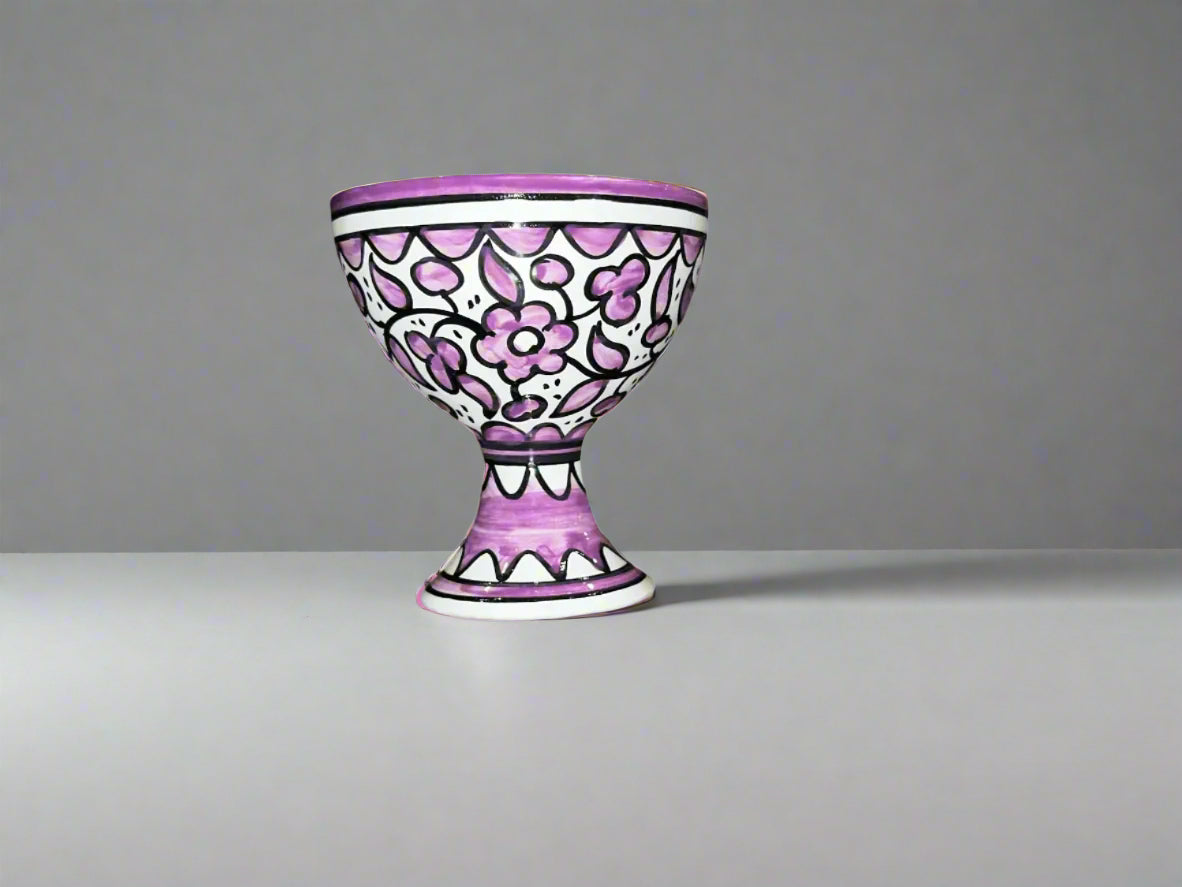 Handcrafted Ceramic Dessert Cup – Ice Cream & Sundae Bowl | Pink, Yellow, Royal Green