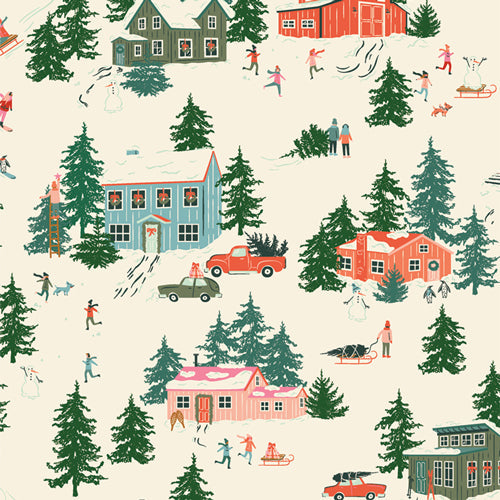 Noël dans la cabane d'AGF ; Merry Town, 1/4 yard