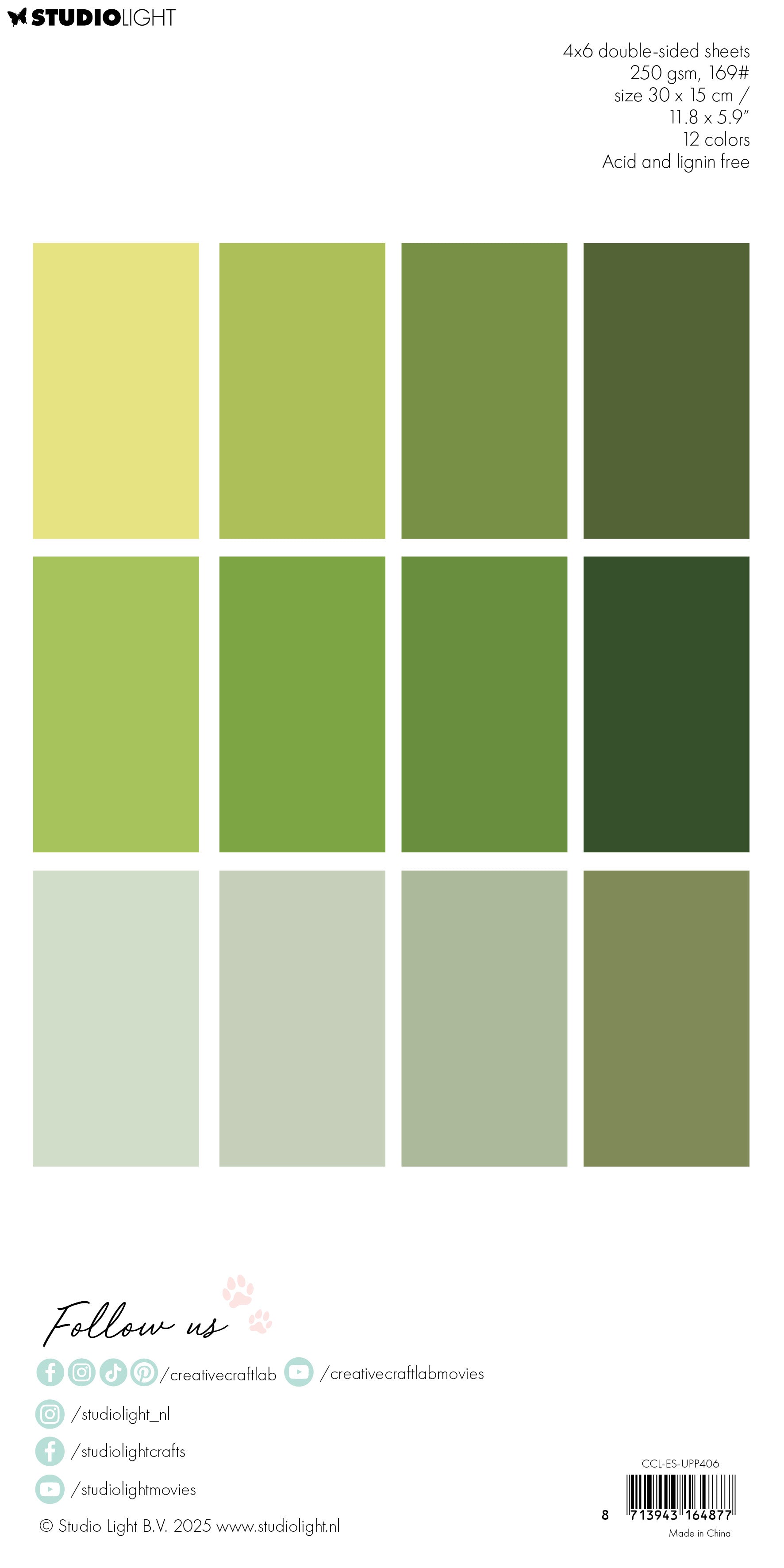 CCL Unicolor Paper Pad All Greens Essentials