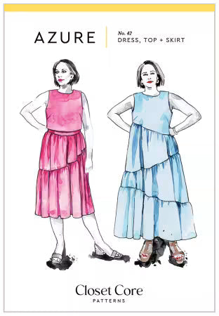 Azure Dress Top and Skirt by Closet Core Patterns