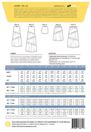 Azure Dress Top and Skirt by Closet Core Patterns